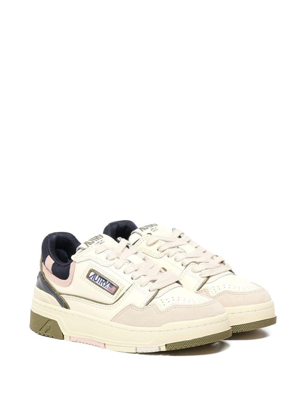 SNEAKERS CLC LOW IN PELLE E SUEDE COLORE BIANCO BLU E ROSA ROLW MC07 AUTRY ACTION SHOES 