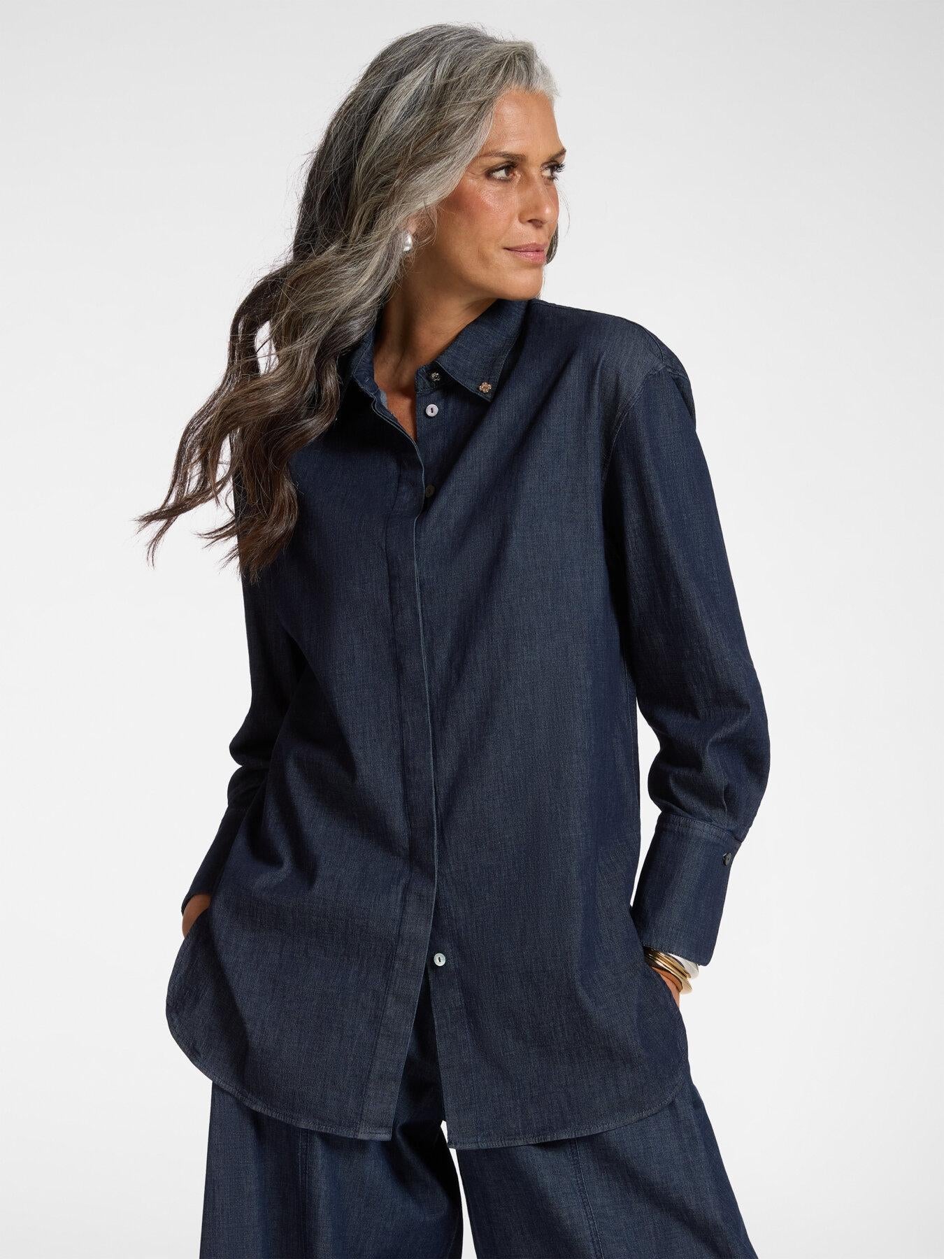 Camicia in chambray<BR/> 5410P000265N 34 ELENA MIRO 