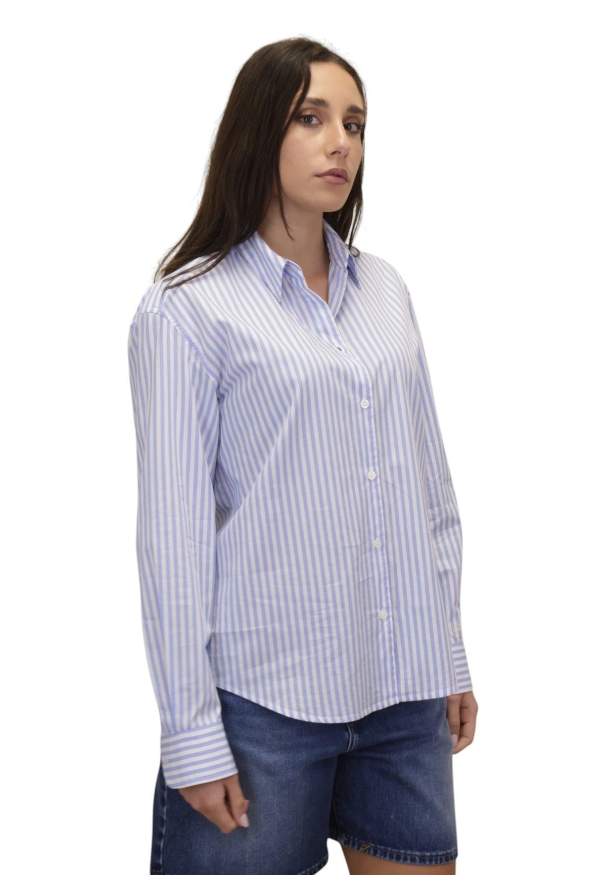 Camicia Mc2 Saint Barth da donna bianca e azzurra con ricamo MDH001 00844L MC2 SAINT BARTH 