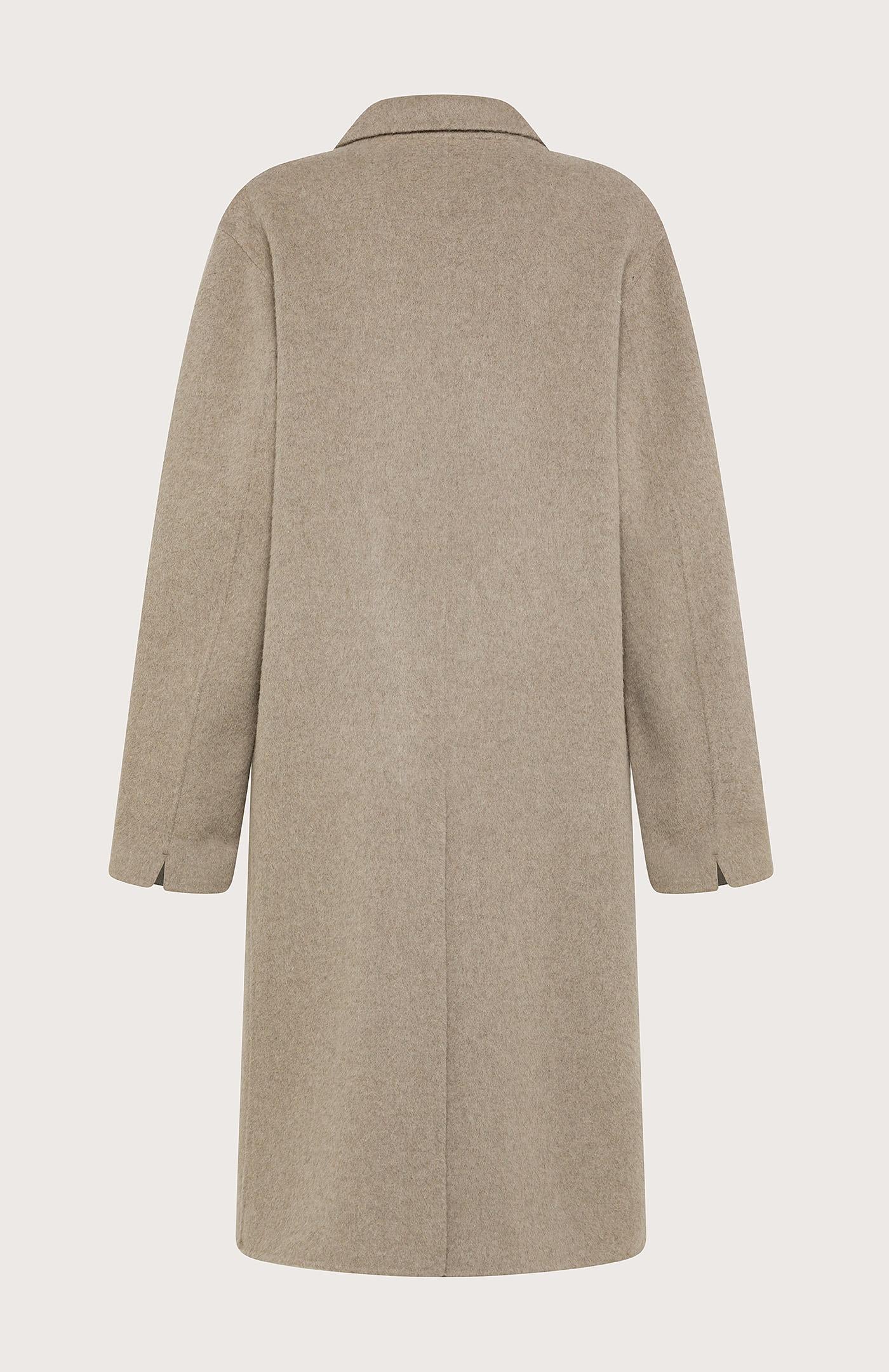 Women's double-breasted wool blend coat