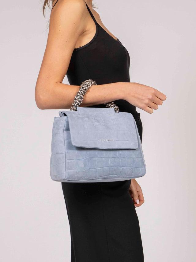 Borsa Sveva Twilight Piccola a mano in nabuk stampa cocco B01999TWL CIELO ORCIANI 