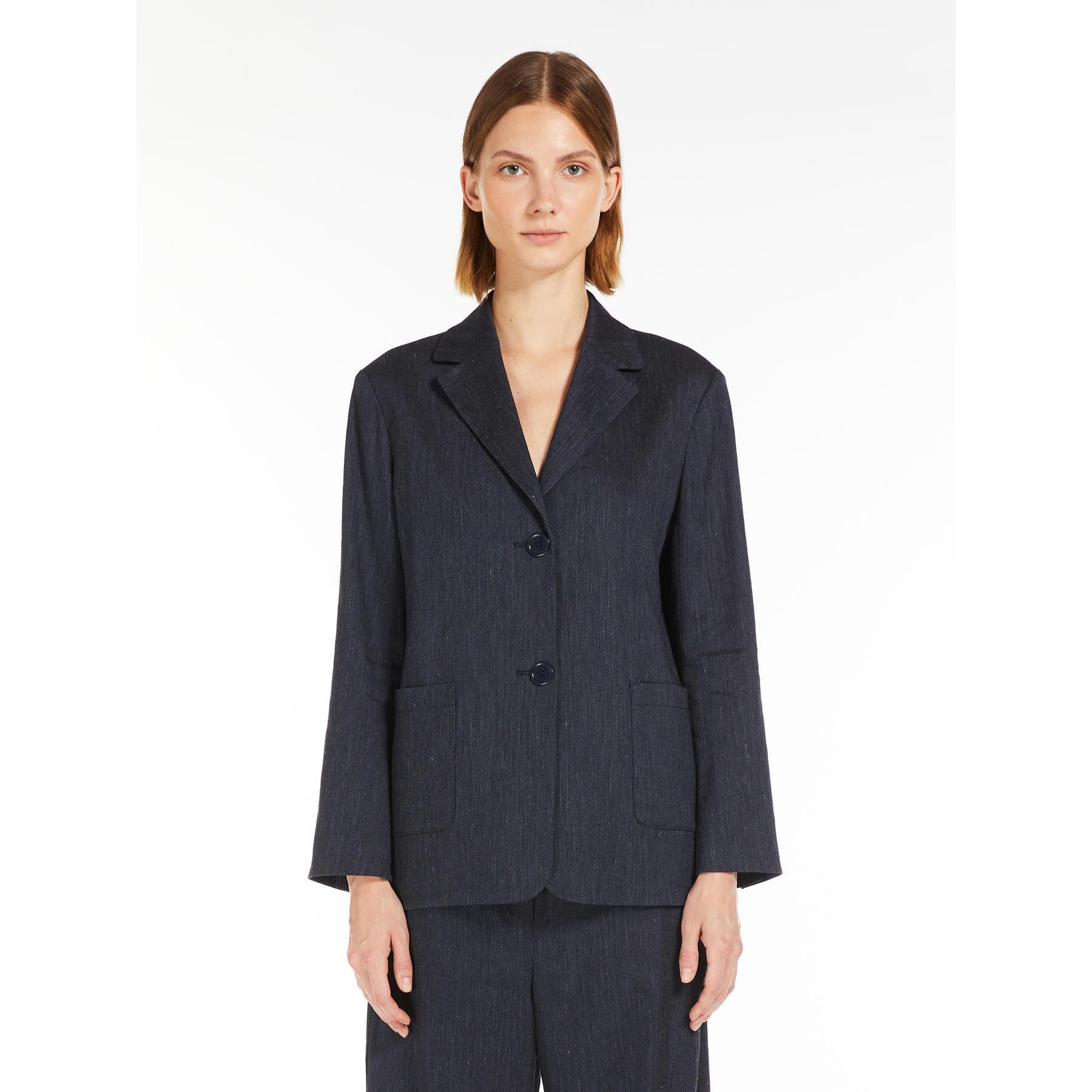 Giacca donna in lino effetto denim DERNA 001 S MAX MARA 