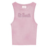 Canottiera ADA Vintage a costine Rosa con Patch logo