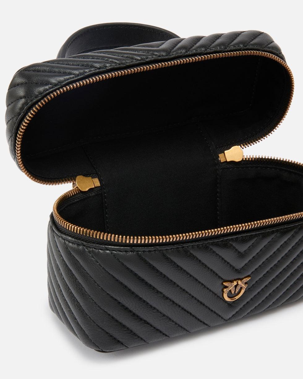 Beauty case a tracolla piccolo in nappa chevron<BR/> 106382A0GK Z99Q PINKO 