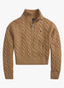 Maglione a collo alto in lana e cashmere a trecce