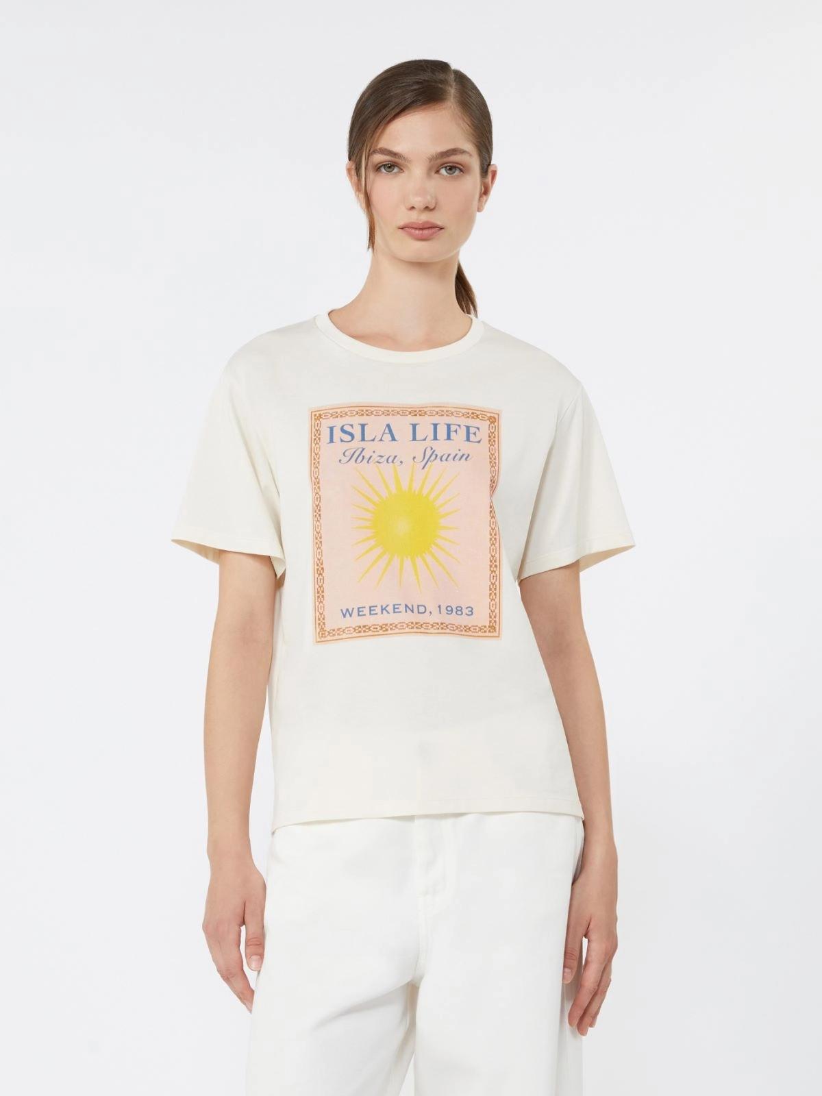 T-shirt in jersey di cotone - ECRU<BR/> WKDPANTERA 003 WEEKEND 