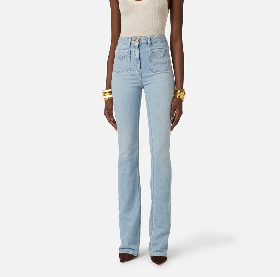 Jeans a zampetta con taschini PJ24N61E2 192 ELISABETTA FRANCHI 
