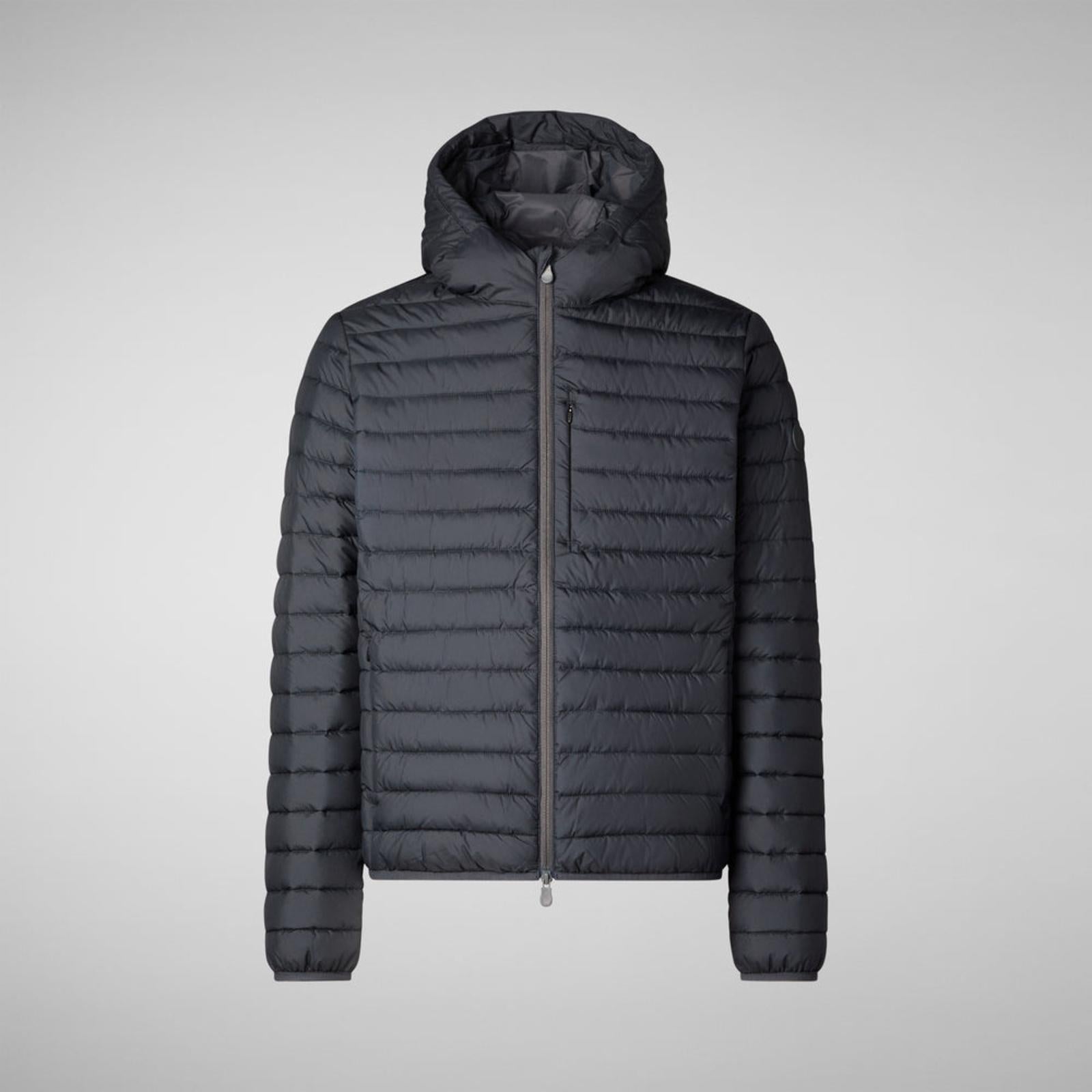 Piumino uomo in poliestere imbottito con cappuccio D31273M 10017 SAVE THE DUCK 
