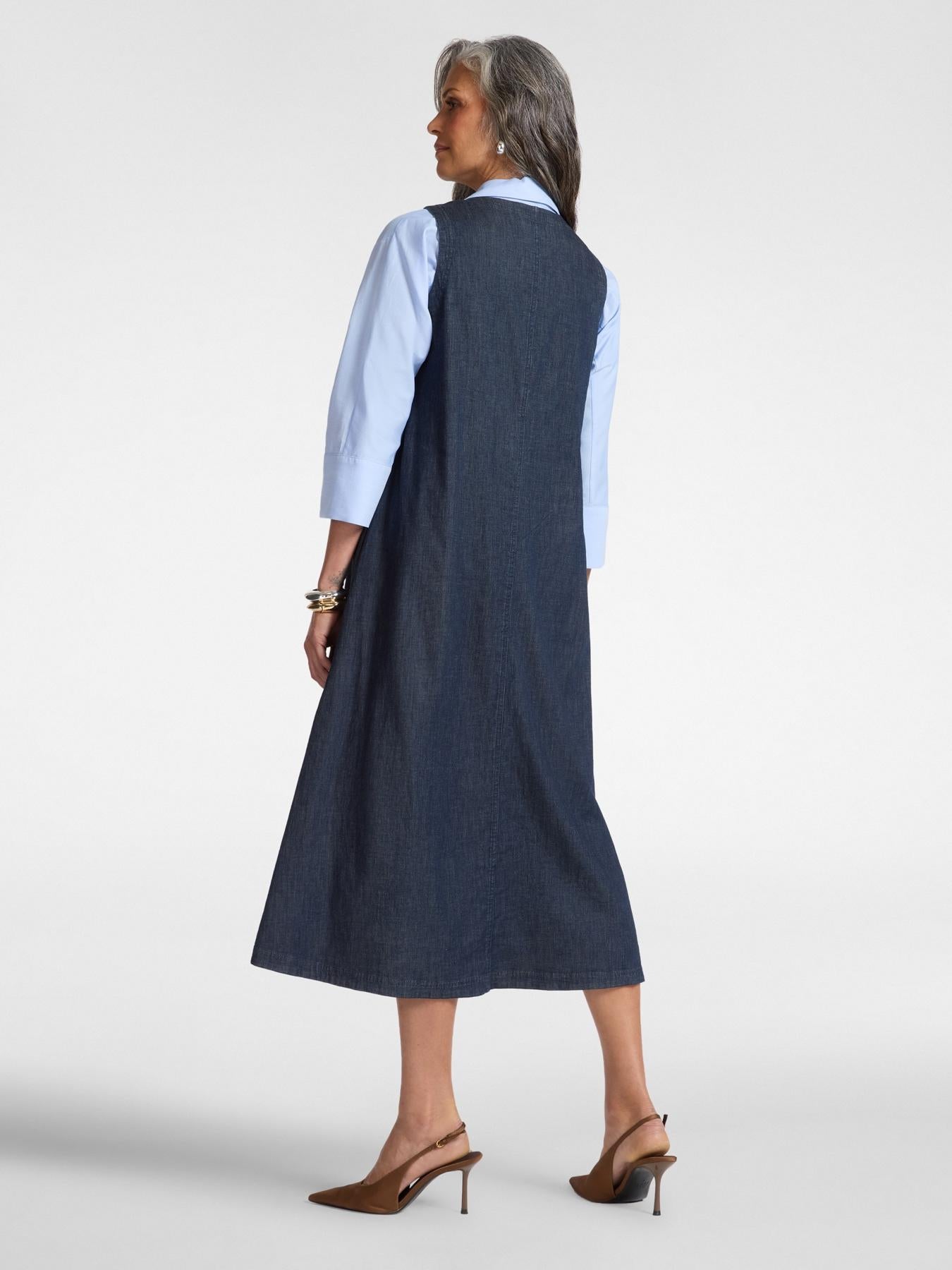 Abito in Chambray senza maniche<BR/> 7461P000269N 34 ELENA MIRO 