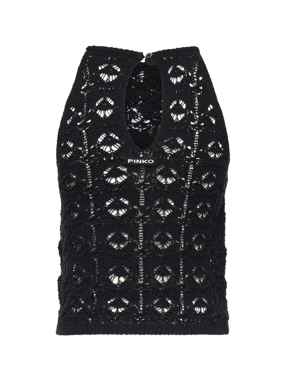 Top donna Nymphea Pinko in pizzo macramè 106863A3B8 Z99 PINKO 