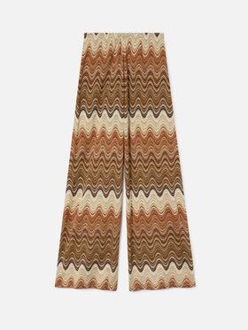 Pantalone lungo Amalia in raschel degradé marrone<BR/> AML001 01846L MC2 SAINT BARTH 