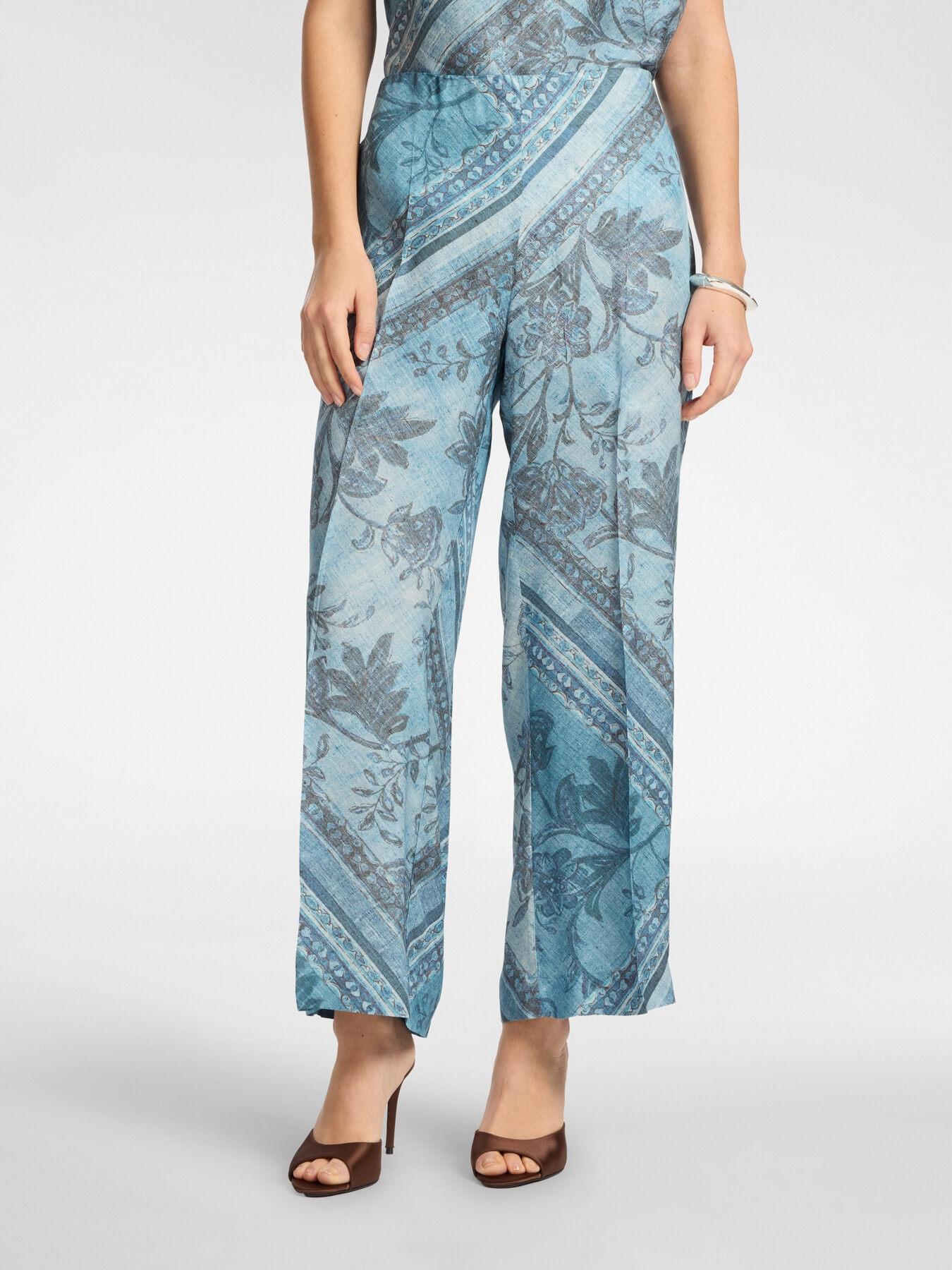 Pantaloni stampati in viscosa<BR/> P001P000487N 01 ELENA MIRO 