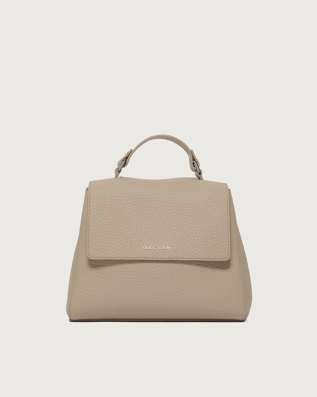 Borsa Sveva Soft Piccola a mano in pelle con tracolla<BR/> B01999SOF SABBIA ORCIANI 