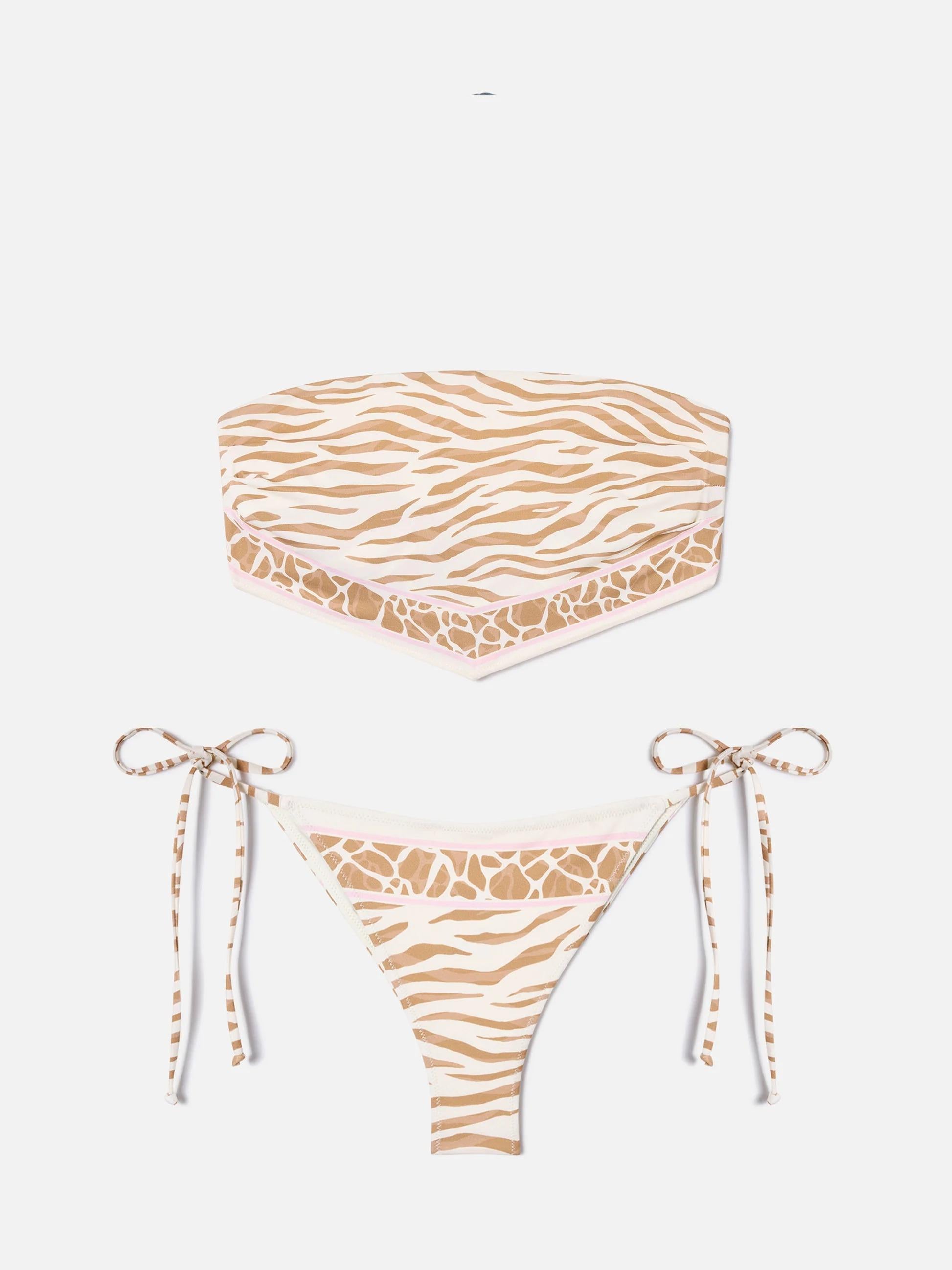 Bikini Rio Marielle con stampa animalier beige<BR/>Select color variant<BR/> MRL0001 09095L MC2 SAINT BARTH 