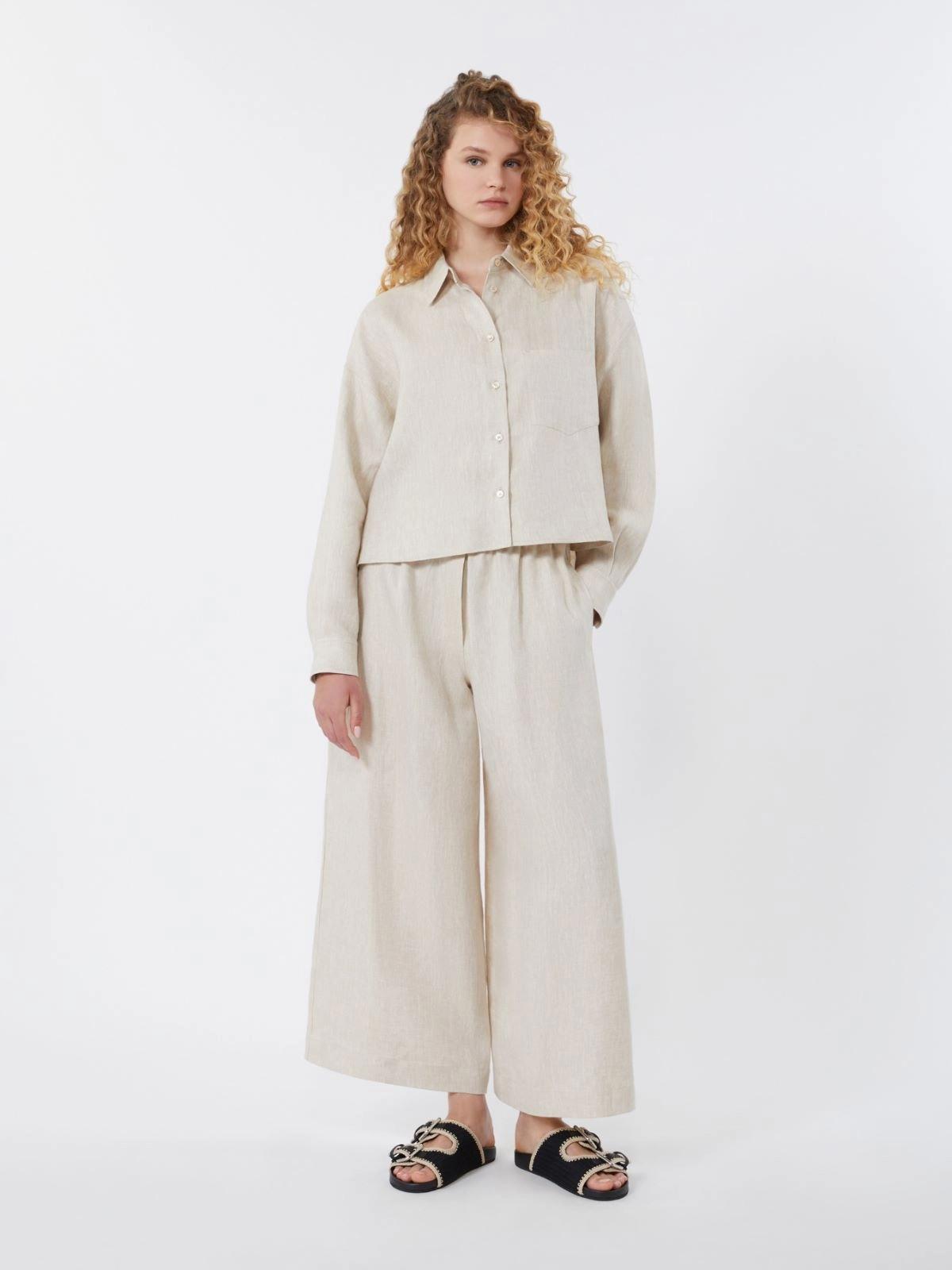 Giacca in canvas di lino - Ecru<BR/> WKDCAPO 023 WEEKEND 