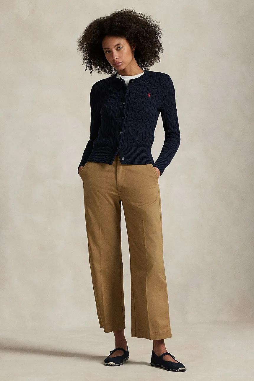 Pantaloni in Twill di Cotone Cropped 211873988 500 RALPH LAUREN 