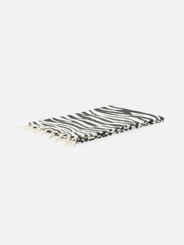 Telo mare Foutas in cotone con jacquard zebrato