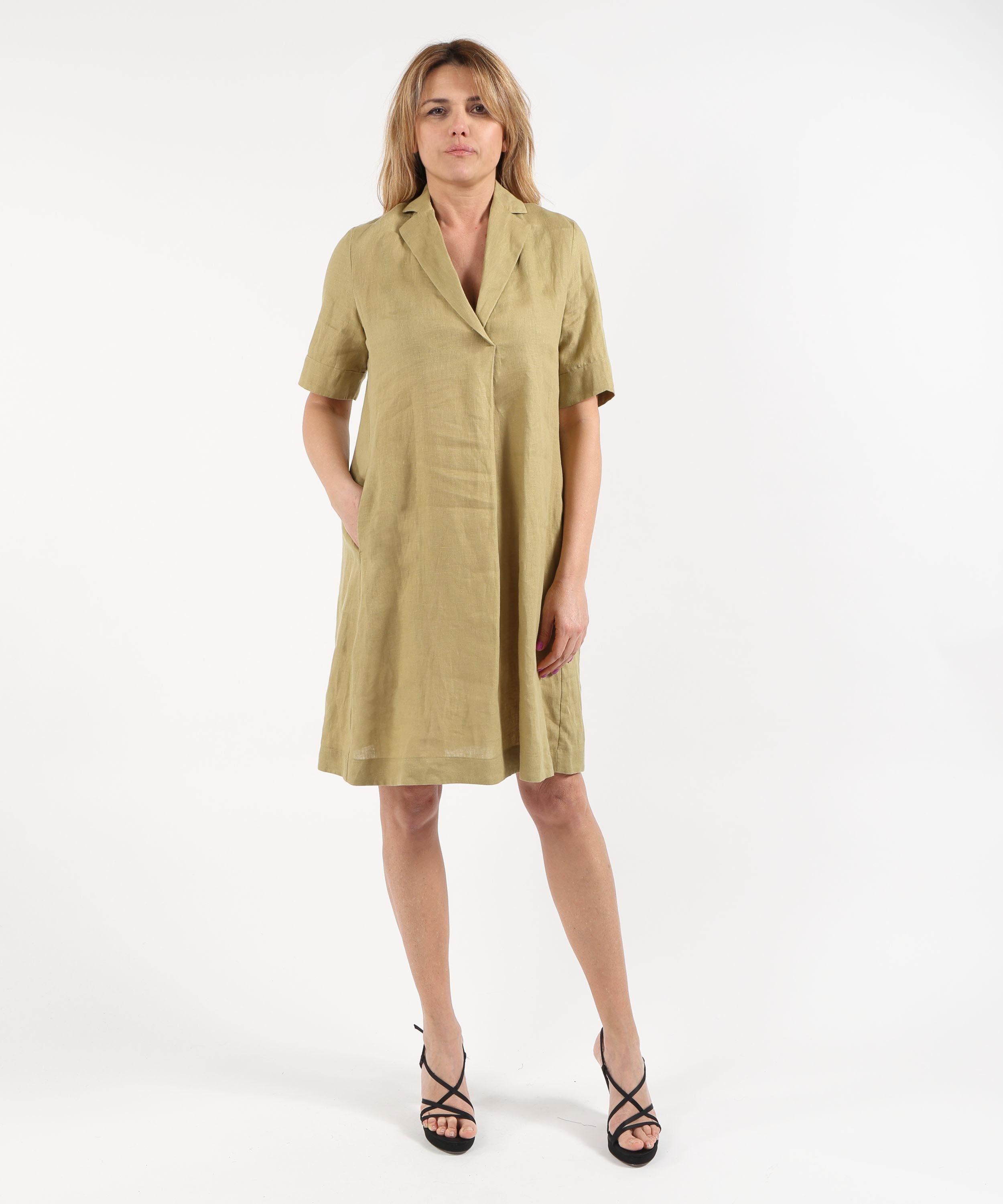 Abito chemisier in lino maniche corte<BR/> 7007P000315N A5 ELENA MIRO 
