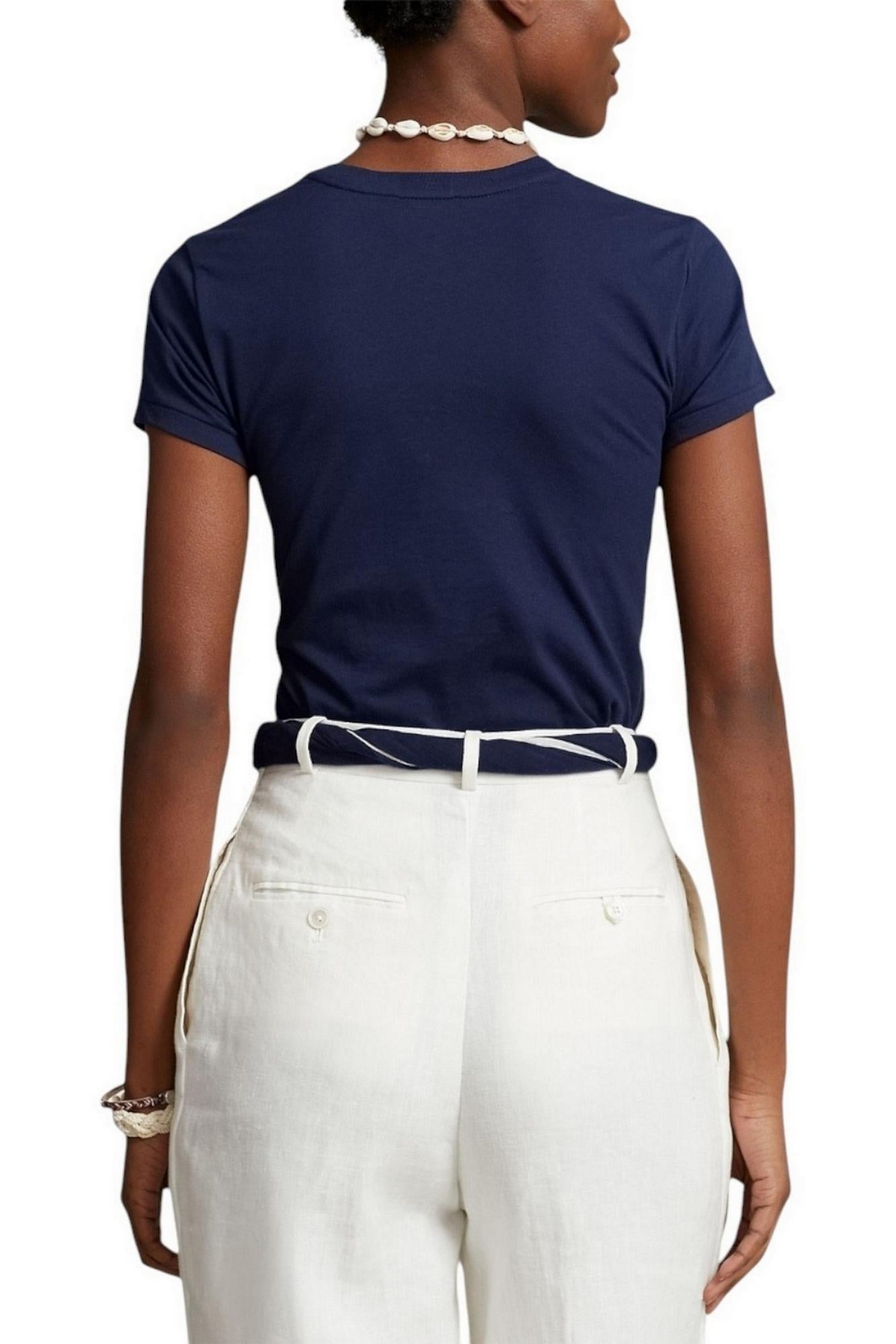 T-shirt donna in cotone classic fit 211B14605 031 RALPH LAUREN 