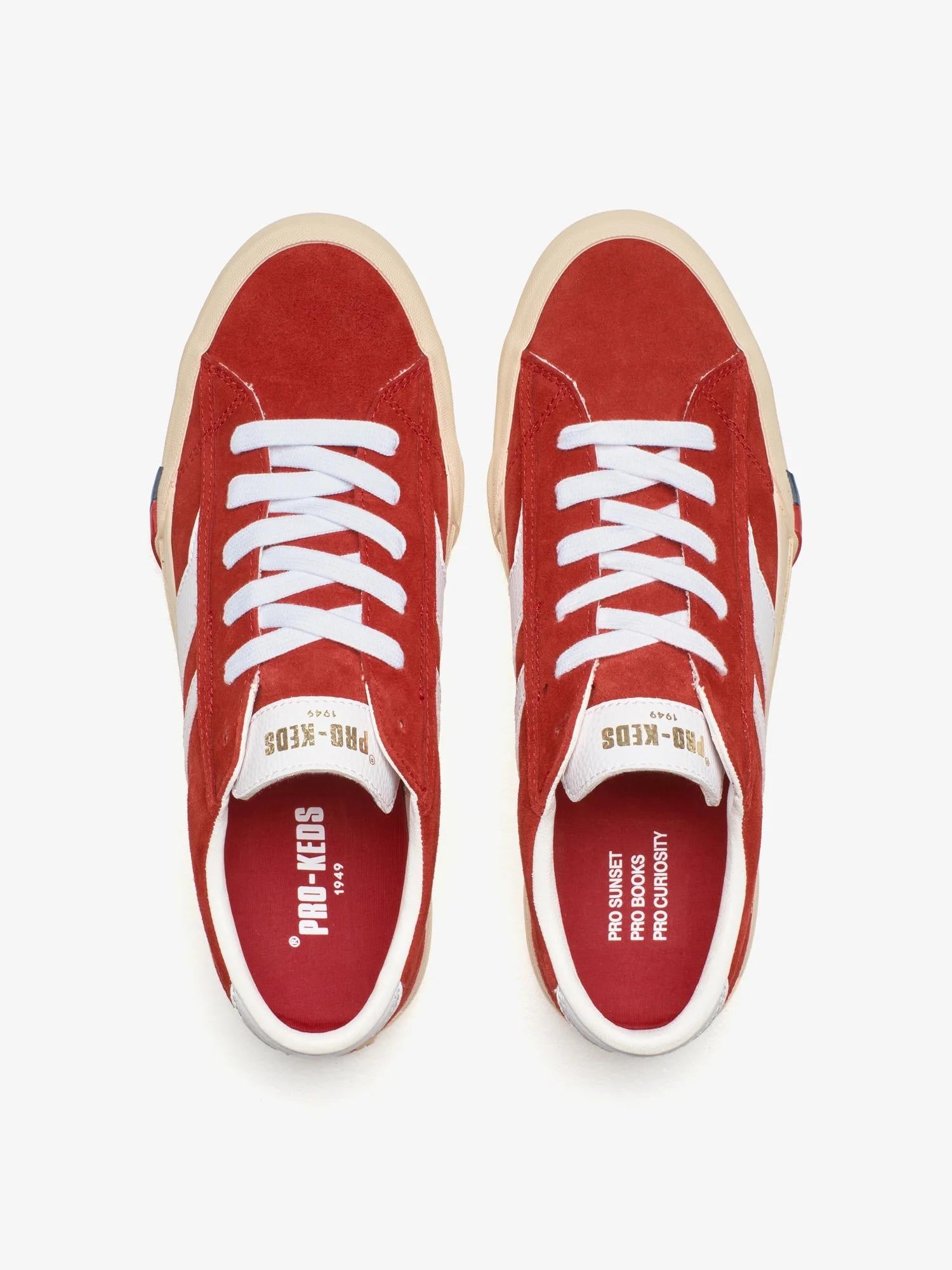 Royal Classic in pelle scamosciata rossa e bianca<BR/><BR/> RC226SLM RE00004 PRO-KEDS 