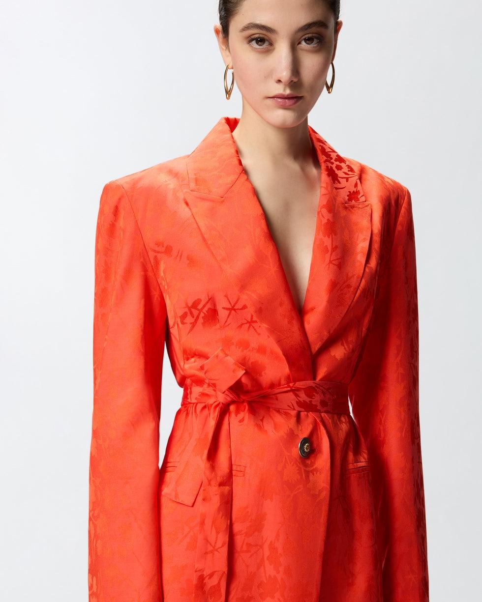 Giacca kimono in jacquard floreale<BR/> 106800A3AN A99 PINKO 