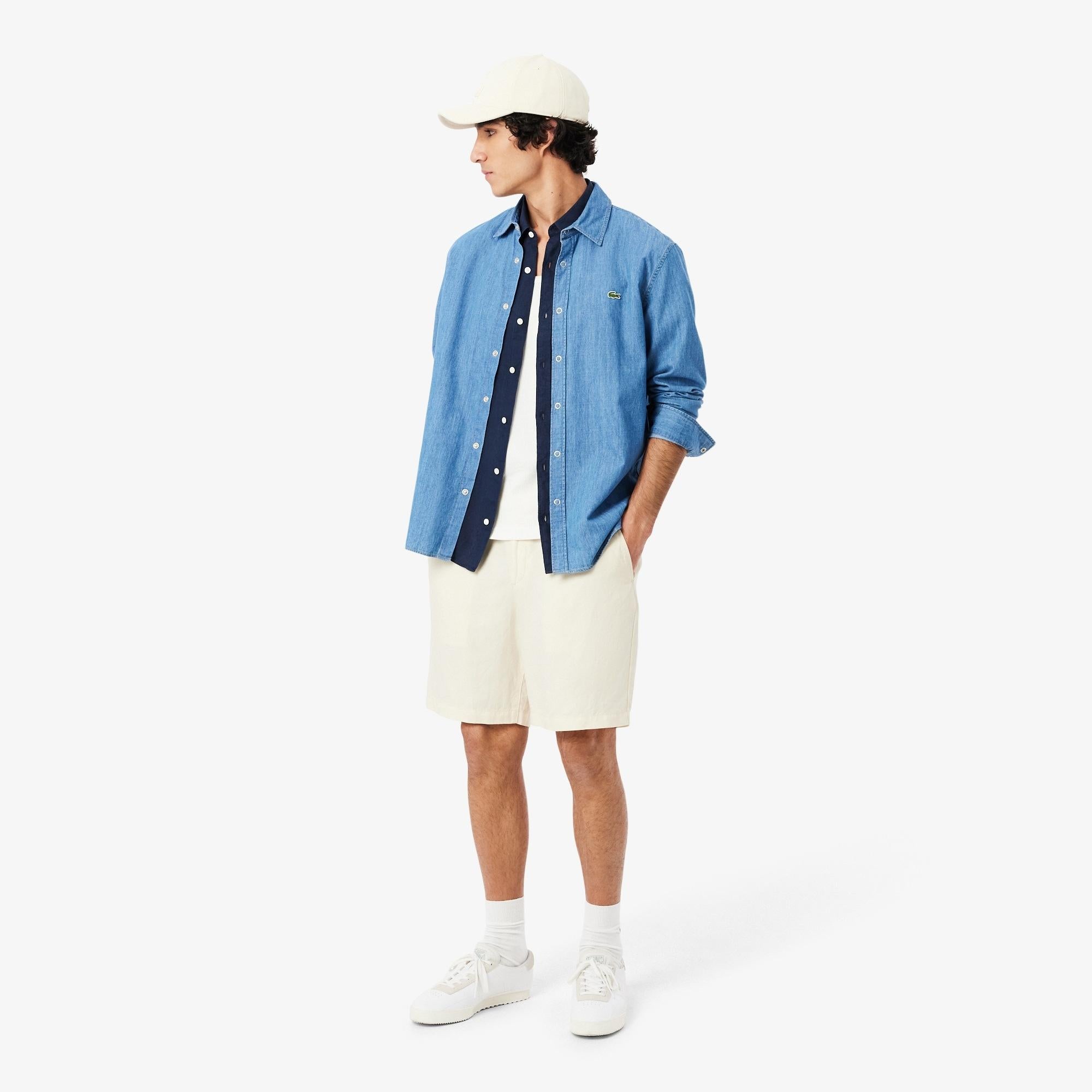 Camicia di lino a maniche corte CH5699 166 LACOSTE 