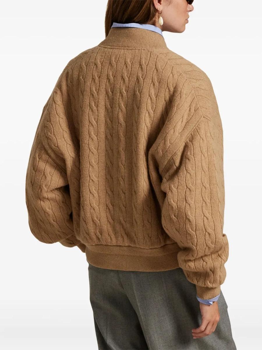 Giacca bomber in lana e cashmere a trecce 211966122 002 RALPH LAUREN 