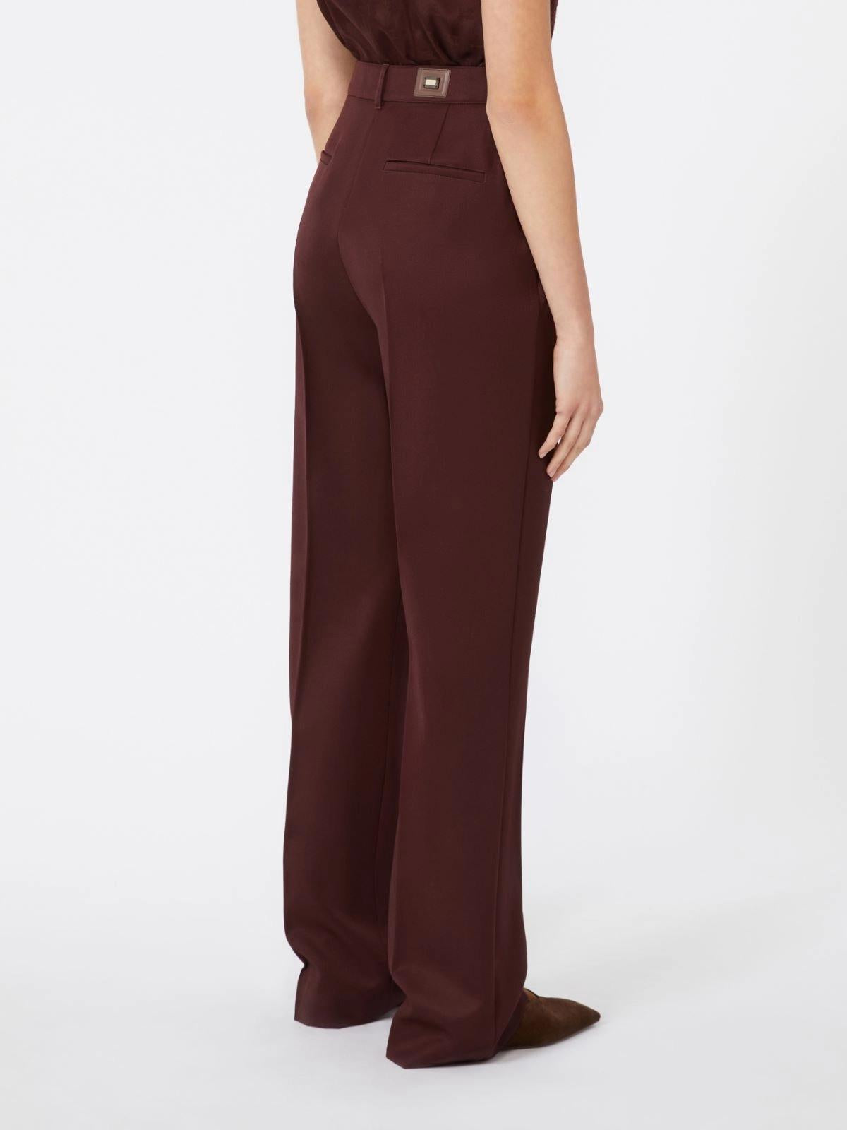 Pantalone in gabardina di lana - Ciliegia<BR/> CANNES 005 MAX MARA 