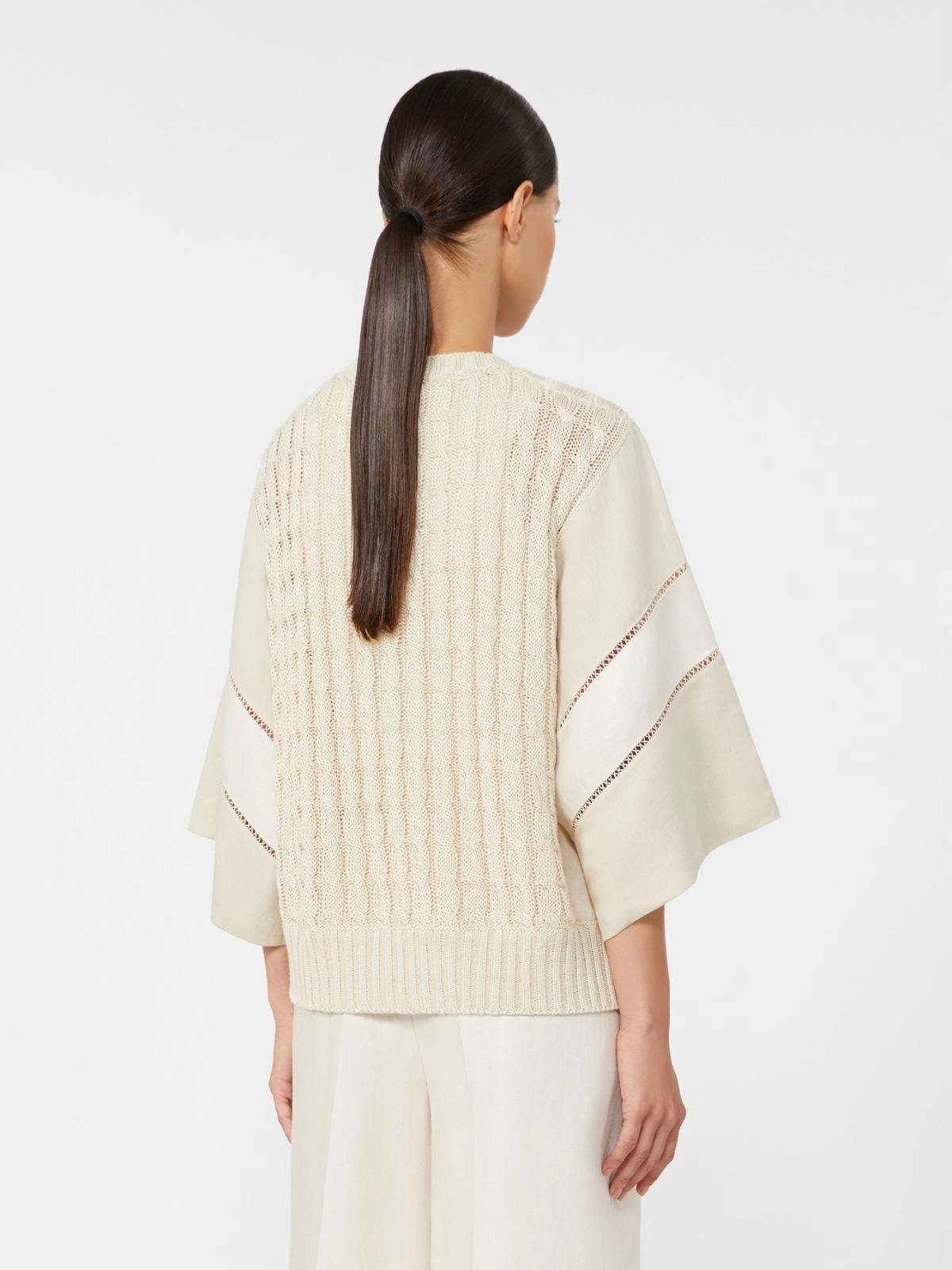 Maglia ampia in filato di lino - Beige<BR/> MXMSCATOLA 001 MAX MARA 