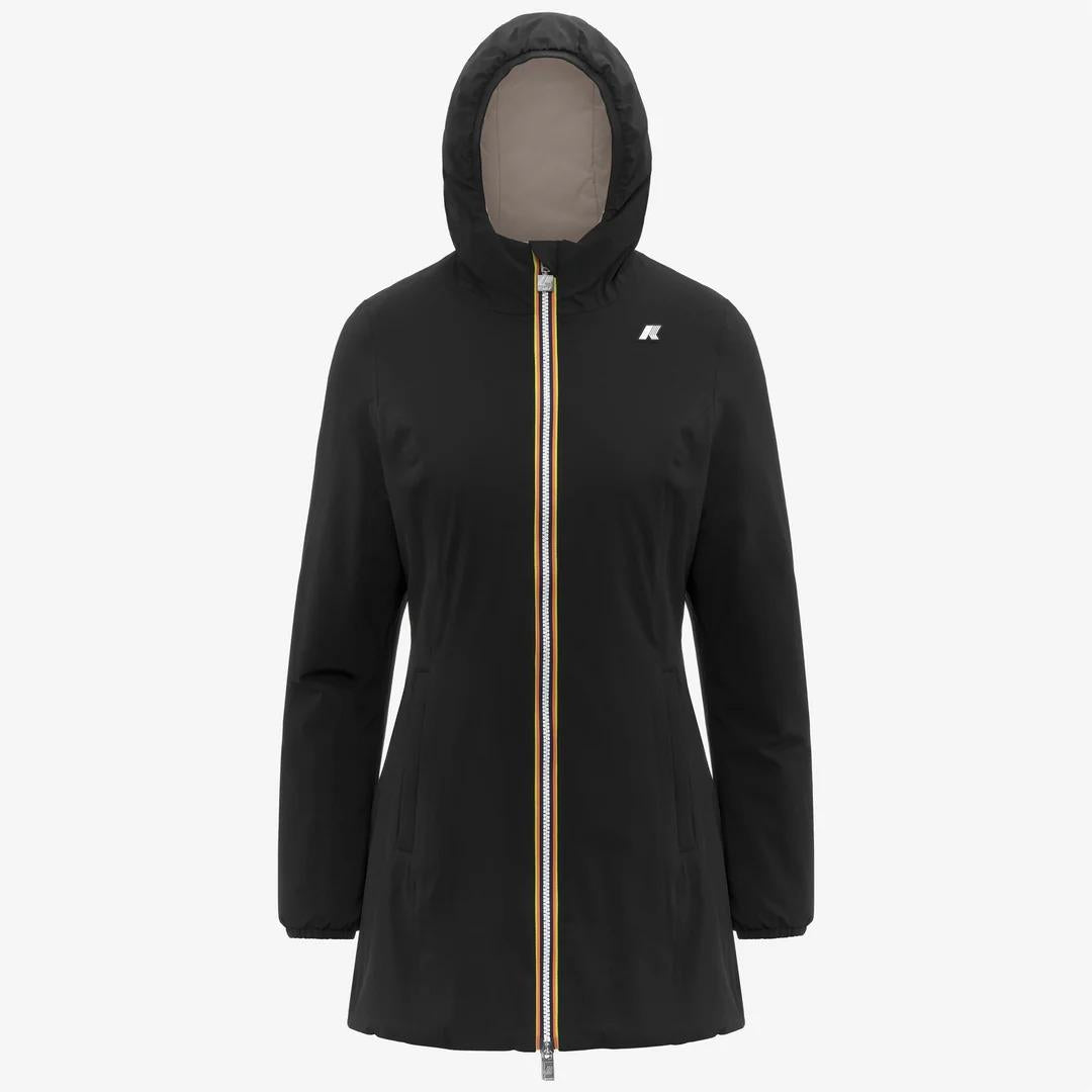 DENISE ST WARM REVERSIBLE<BR/>BLACK PURE-BEIGE CASHMERE<BR/>Giacca termica reversibile beige nera da donna K6128UW BC9 K-WAY 