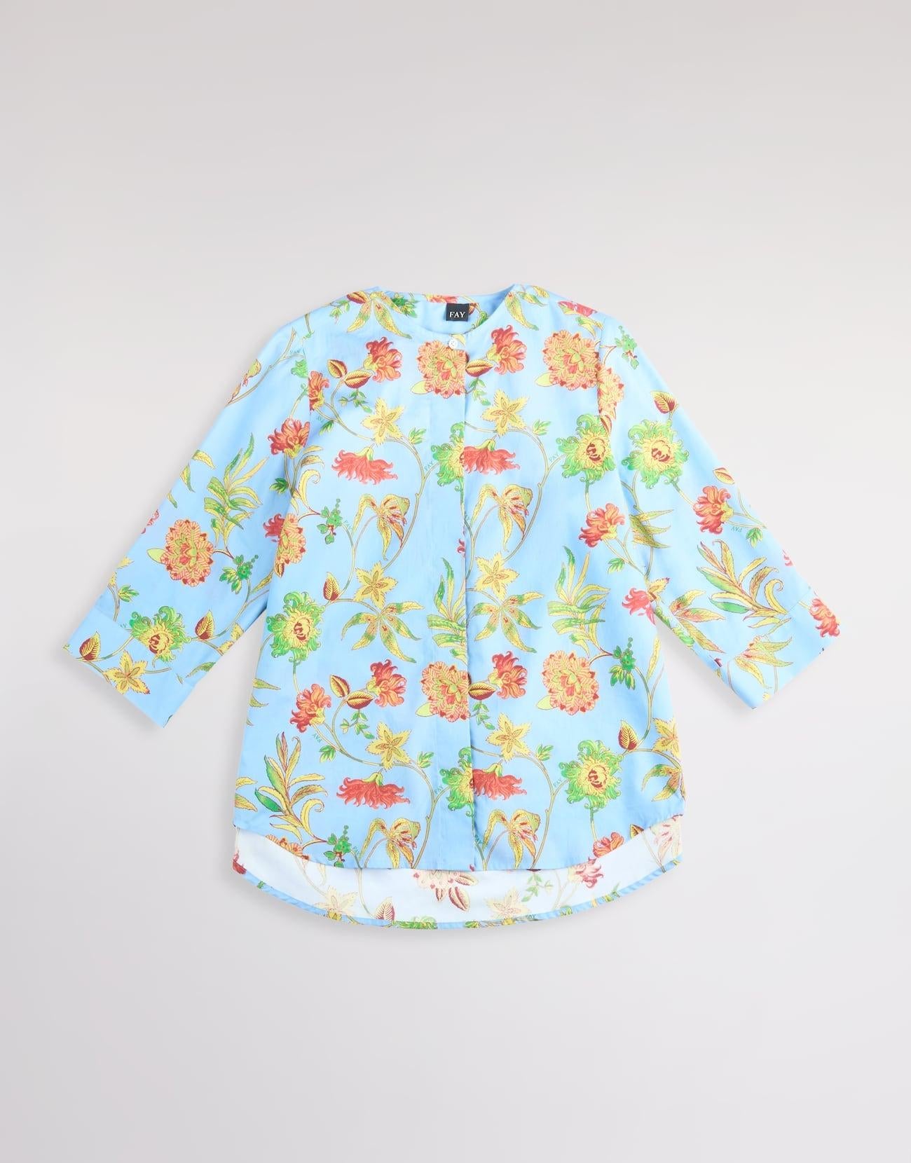 Camicia Comfort Fit in Popeline<BR/> NCWA5525720ZGH U006 FAY 