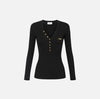 Maglia a costine con taschino logato