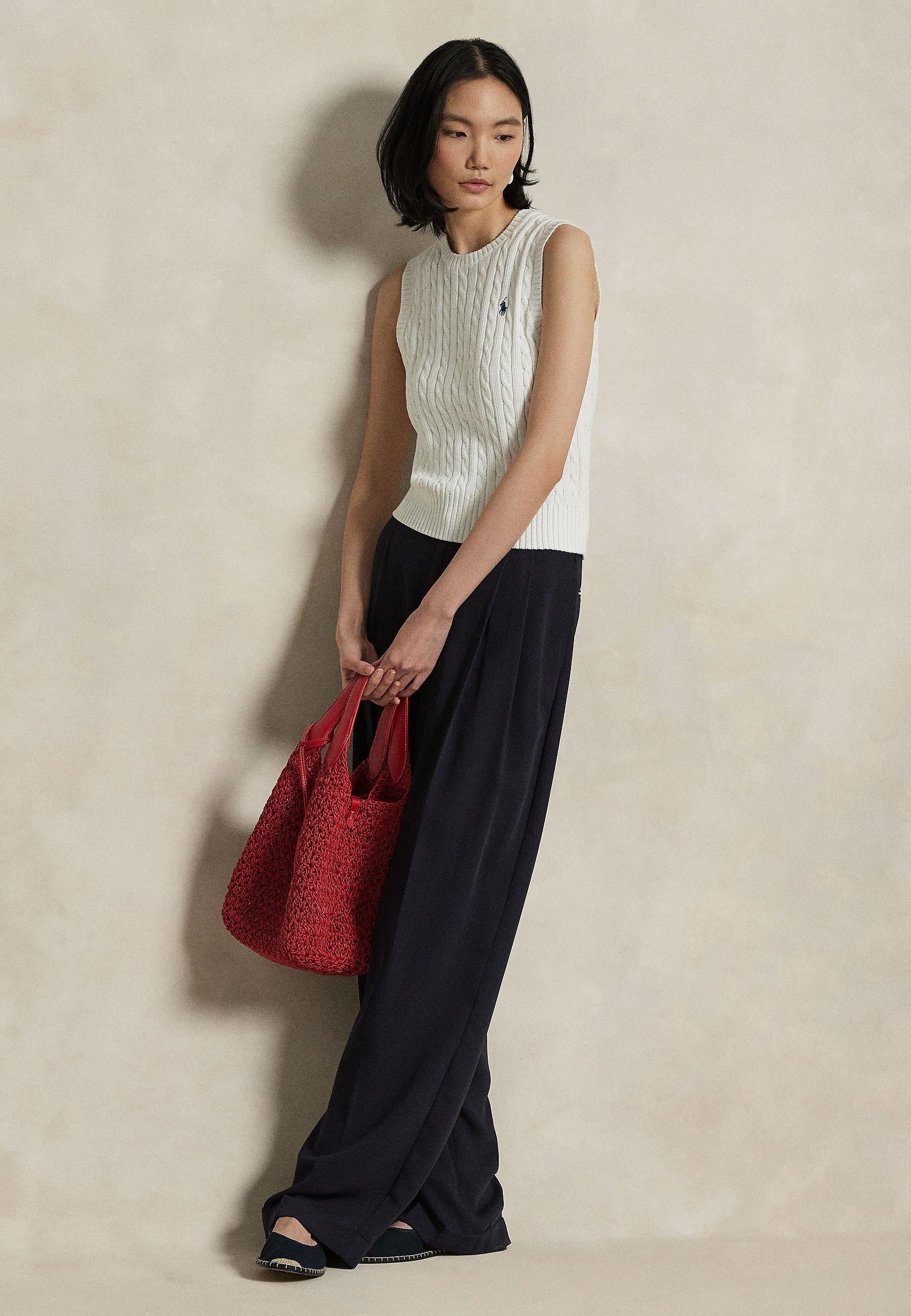 Gilet in cotone con lavorazione a trecce 211971882 001 RALPH LAUREN 