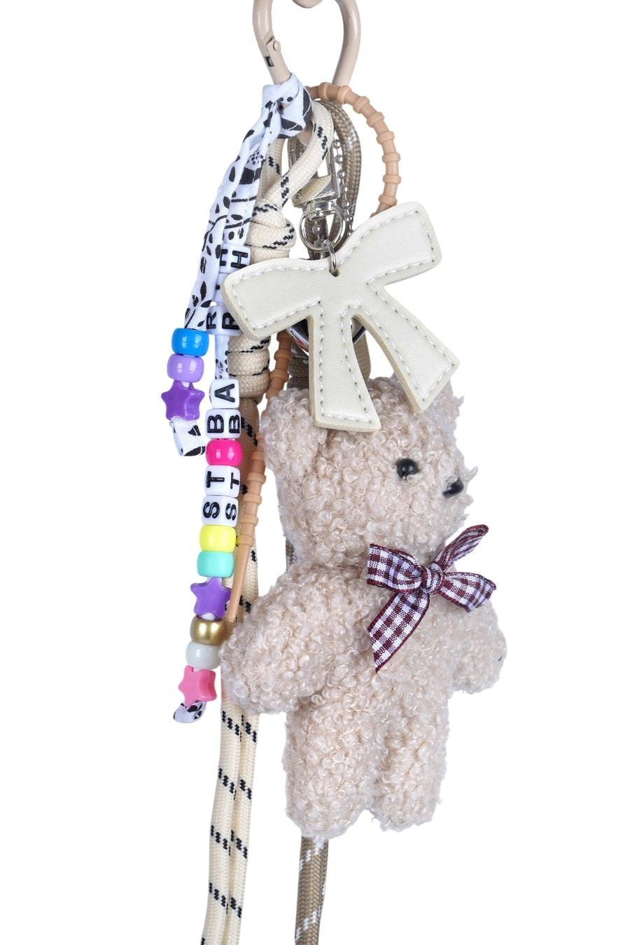 Funny Charm con fiocco imbottito e teddy decorativo<BR/> FUNC001 00764L MC2 SAINT BARTH 