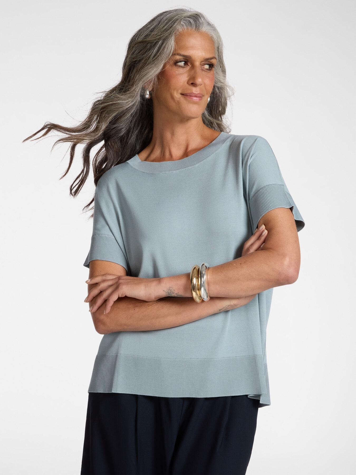 Maglia maniche corte misto viscosa<BR/> M606Z000748N A4 ELENA MIRO 