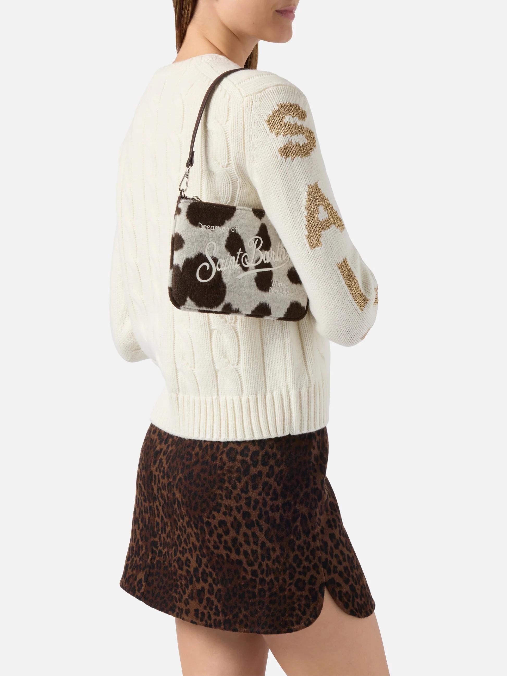 Borsetta a spalla Parisienne Mini Felt in misto lana muccato<BR/> PARM003 01434I MC2 SAINT BARTH 