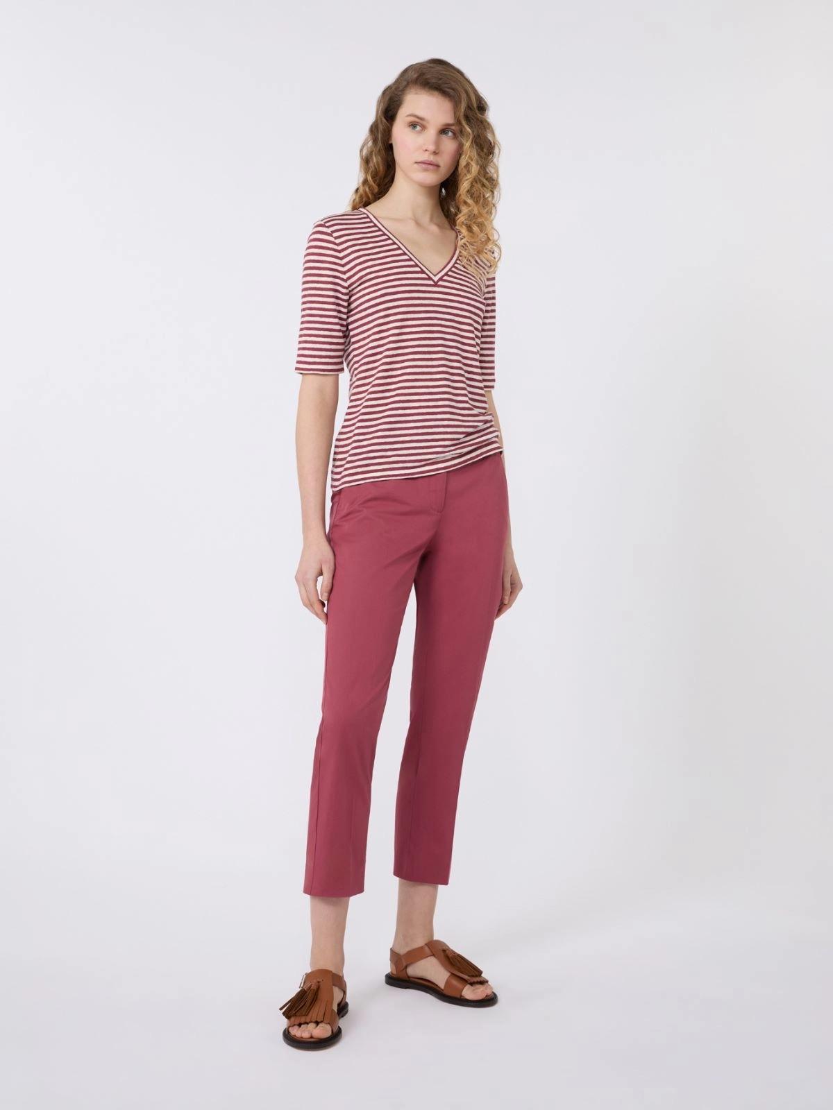 T-shirt a V in jersey di lino stretch WKDOPZIONE 009 WEEKEND 