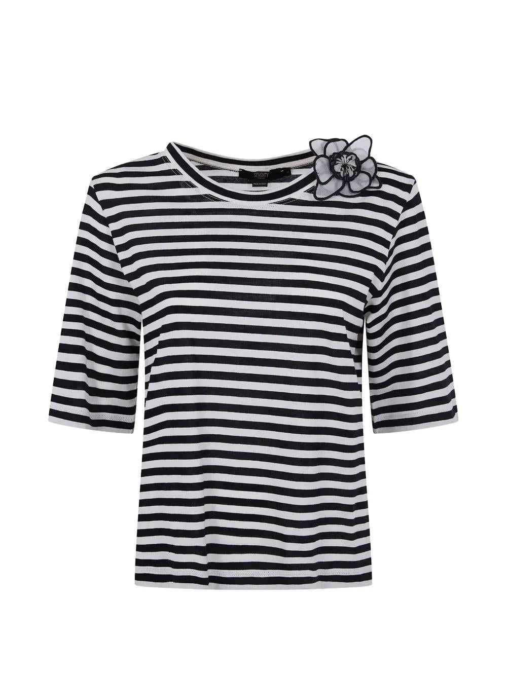 Maglietta a righe con scollo a barca Seventy<BR/> MJ2135820480 755 SEVENTY 