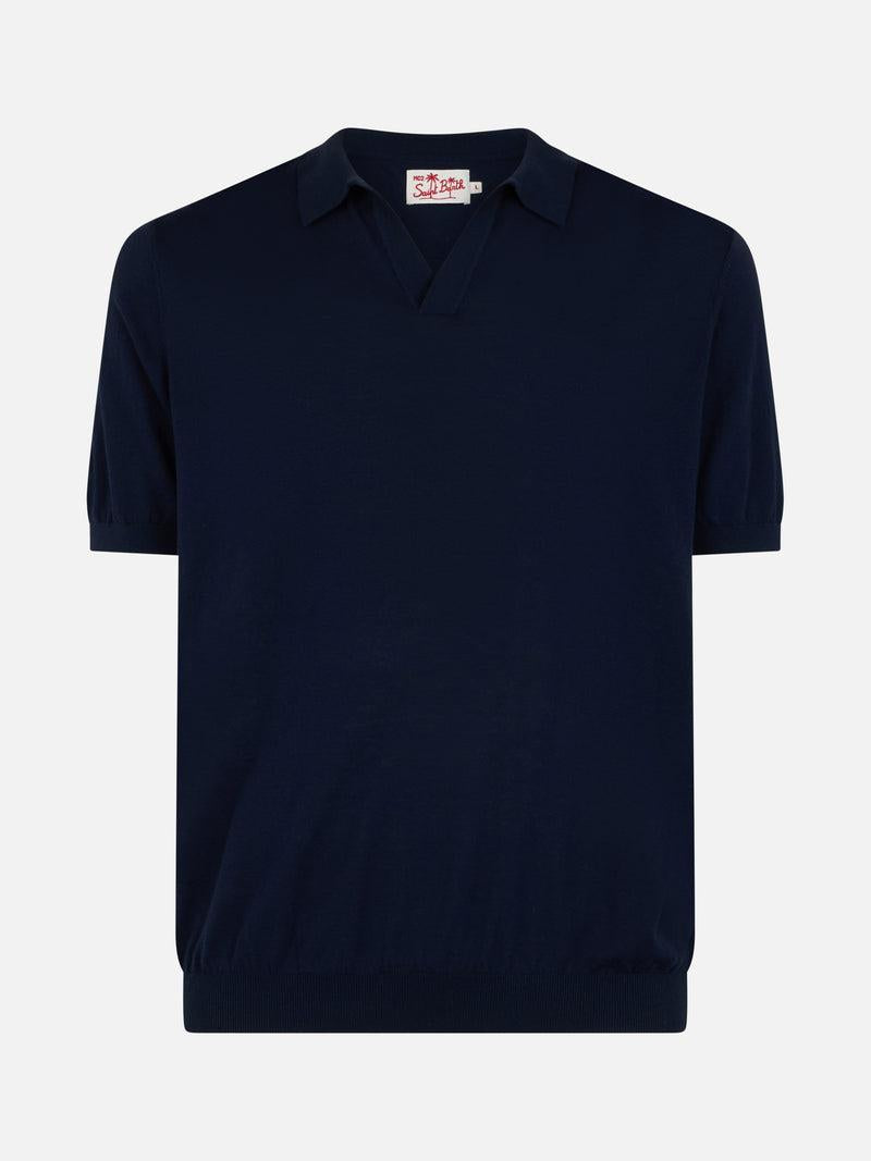 Polo da uomo in maglia blu navy Sloan SLO0001 00151H MC2 SAINT BARTH 