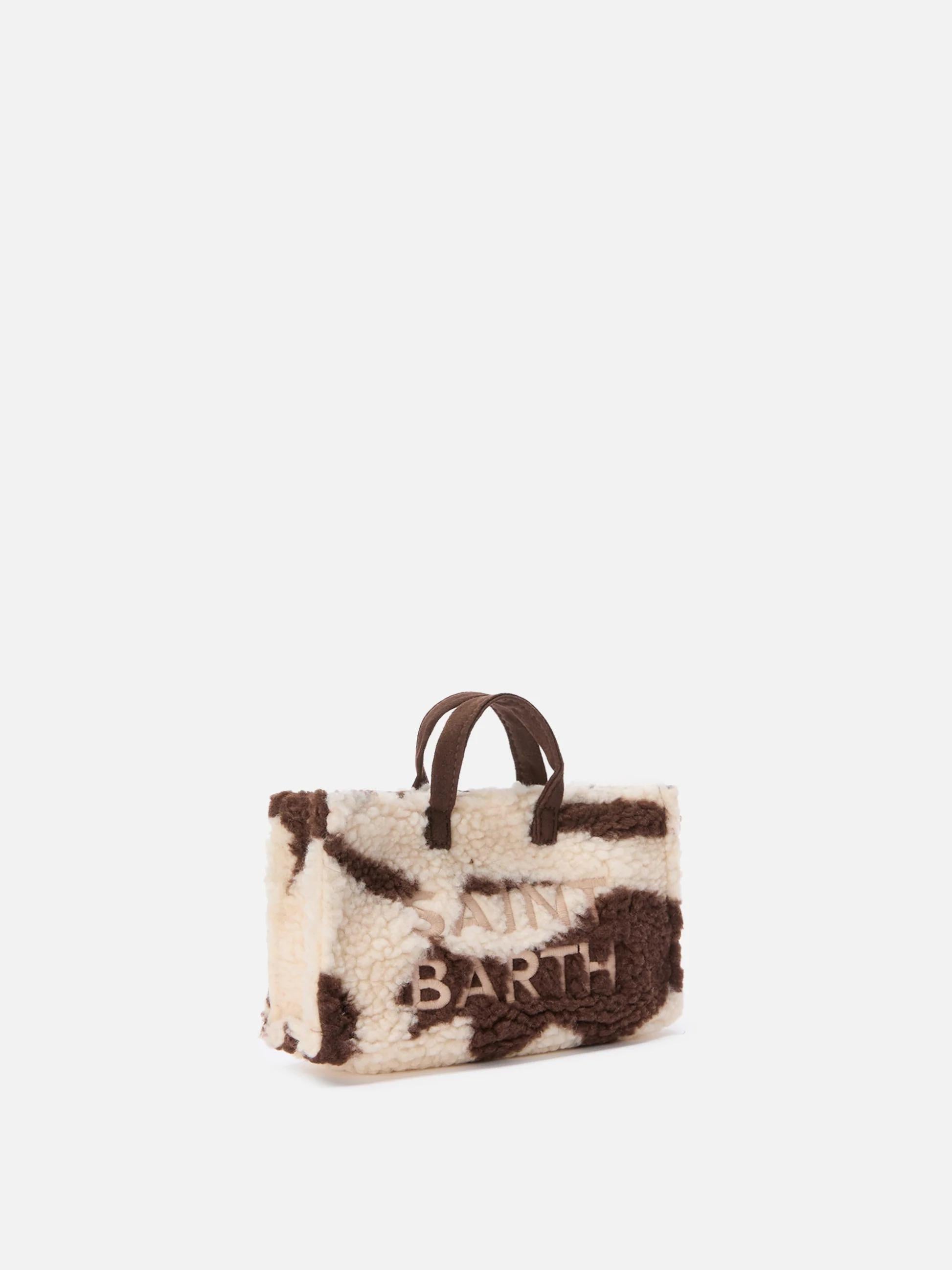 Mini borsa porta telefono Phone Bag Teddy in sherpa muccato<BR/> PHONE004 00286I MC2 SAINT BARTH 