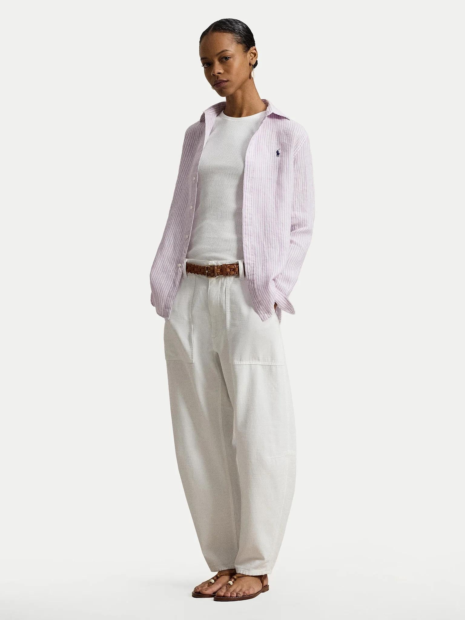 Camicia donna in lino a righe 211A96158 006 RALPH LAUREN 