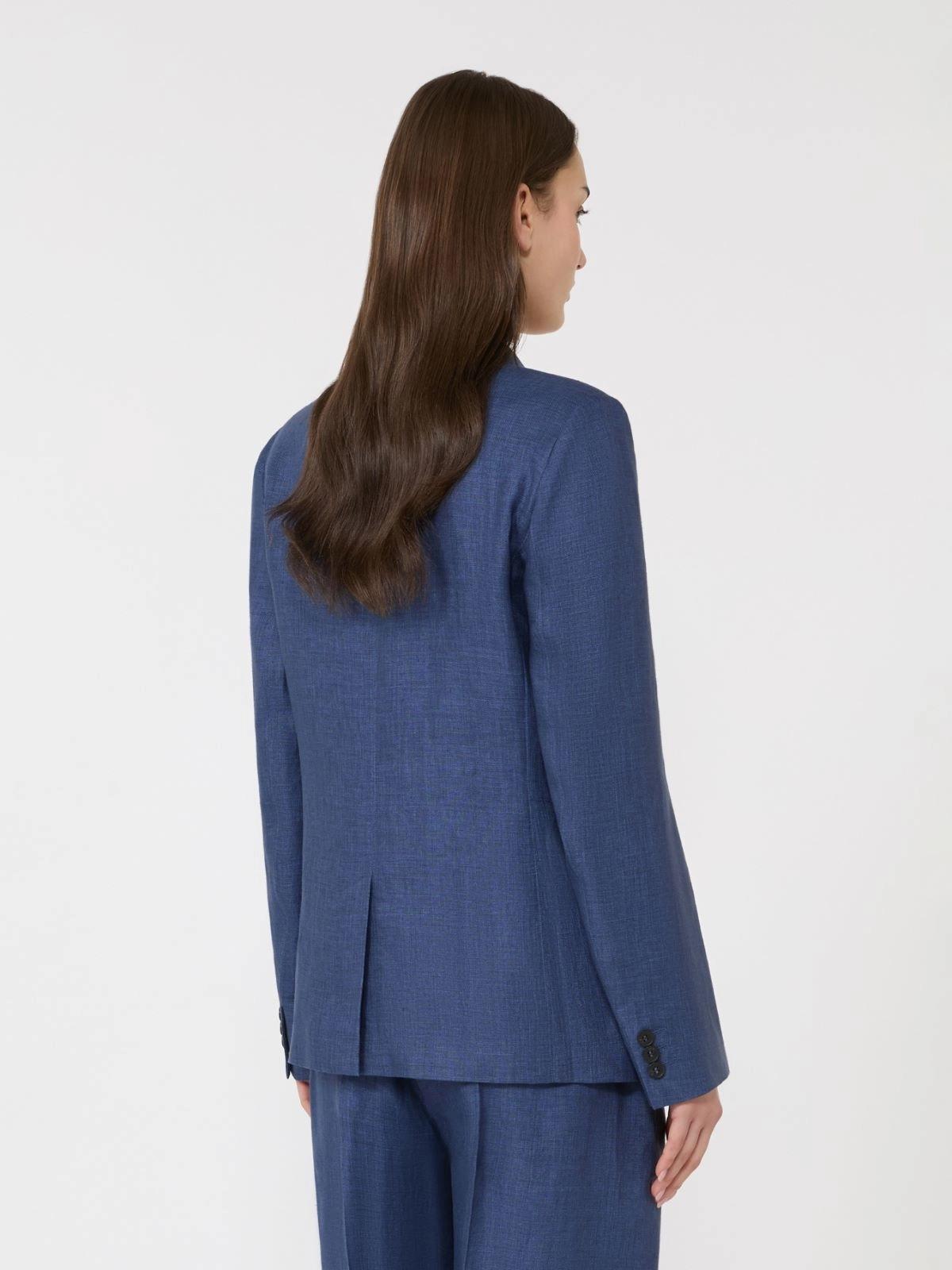Blazer in canvas di lino - Blu<BR/> WKDNALUT 006 WEEKEND 