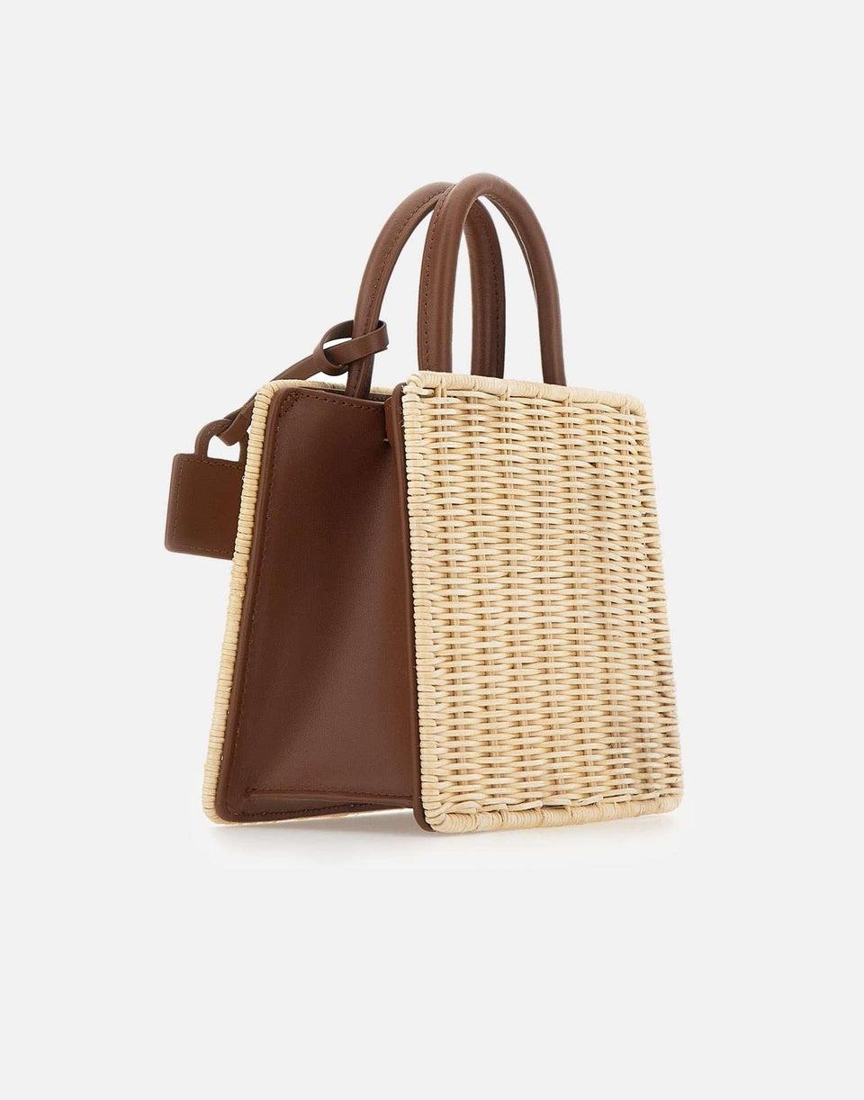 Borsa a mano "Shop Bag Mini Straw Leather" SHBM0002 01737L MC2 SAINT BARTH 