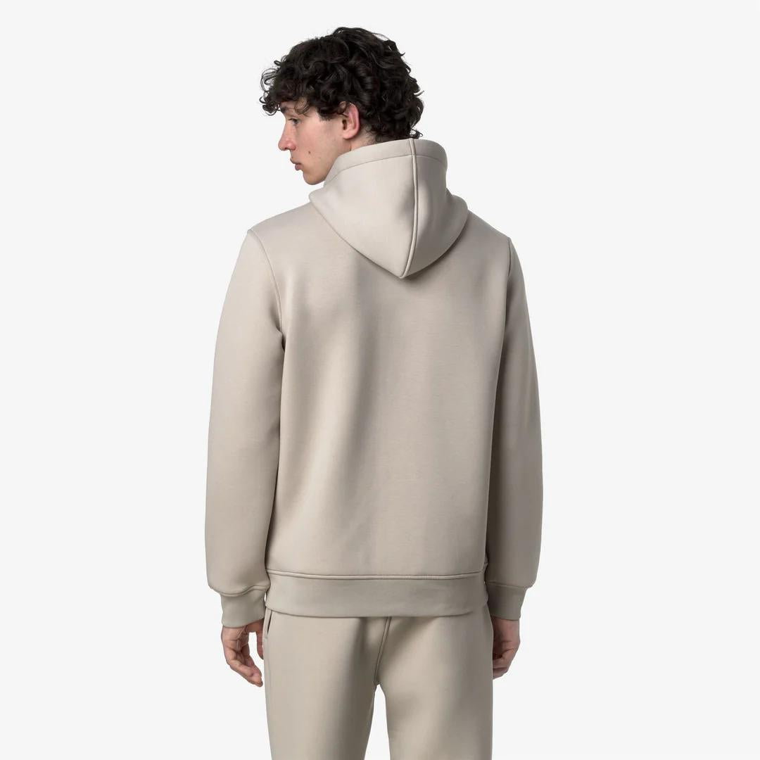 RAINER SPACER<BR/>BEIGE CASHMERE<BR/>Giacca in pile beige da uomo con cappuccio regolabile K2141DW XP2 K-WAY 