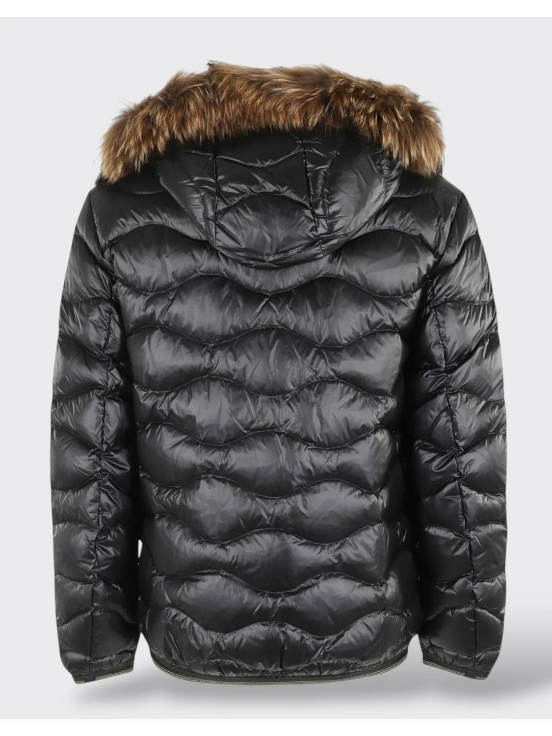 PIUMINO UOMO BLAUER WAVEFUR NERO CON CAPPUCCIO BLUC03533 6355/999 BLAUER 
