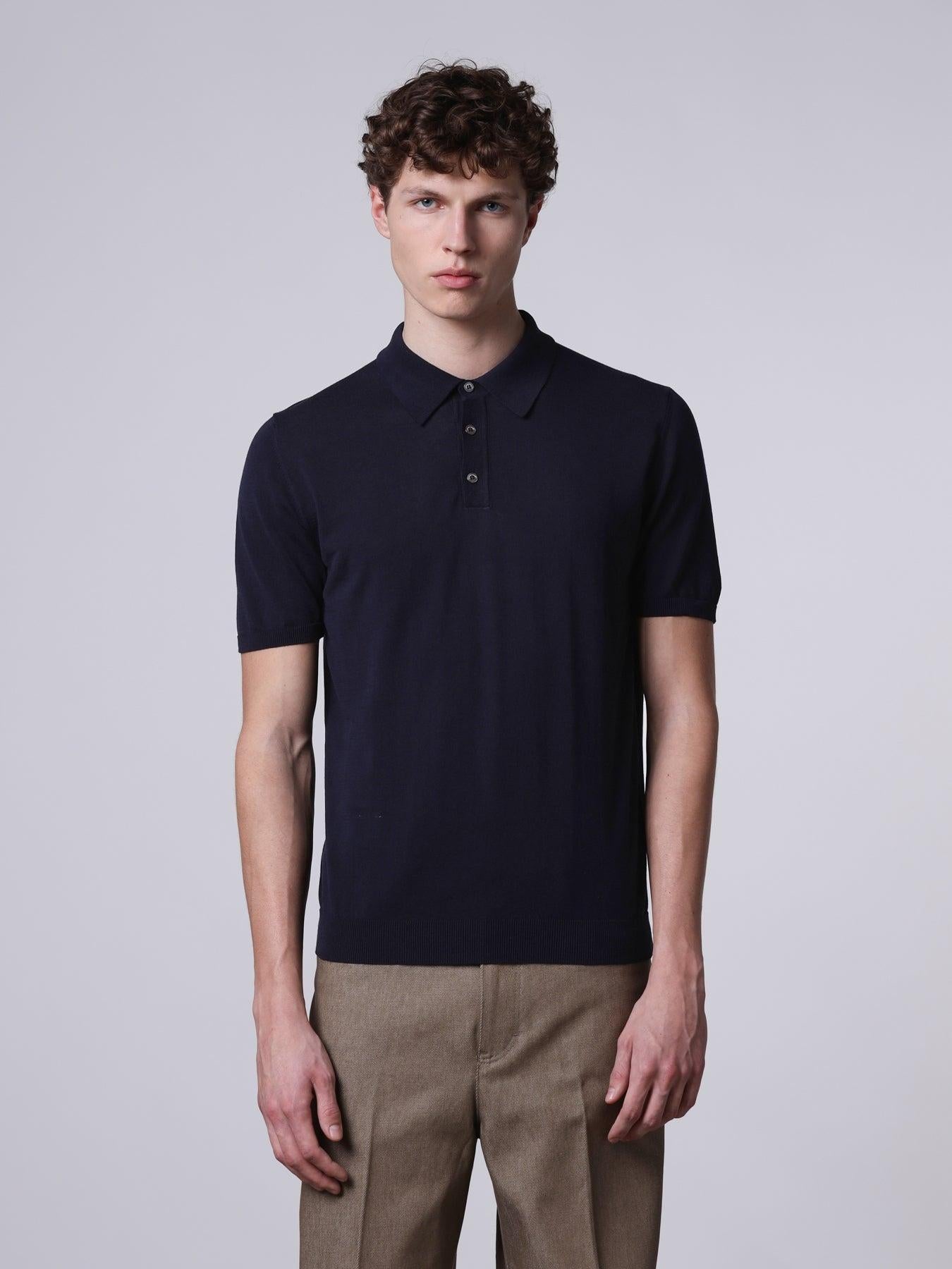 Polo in cotone regular<BR/> 261MYA10024 10 ROBERTO COLLINA 