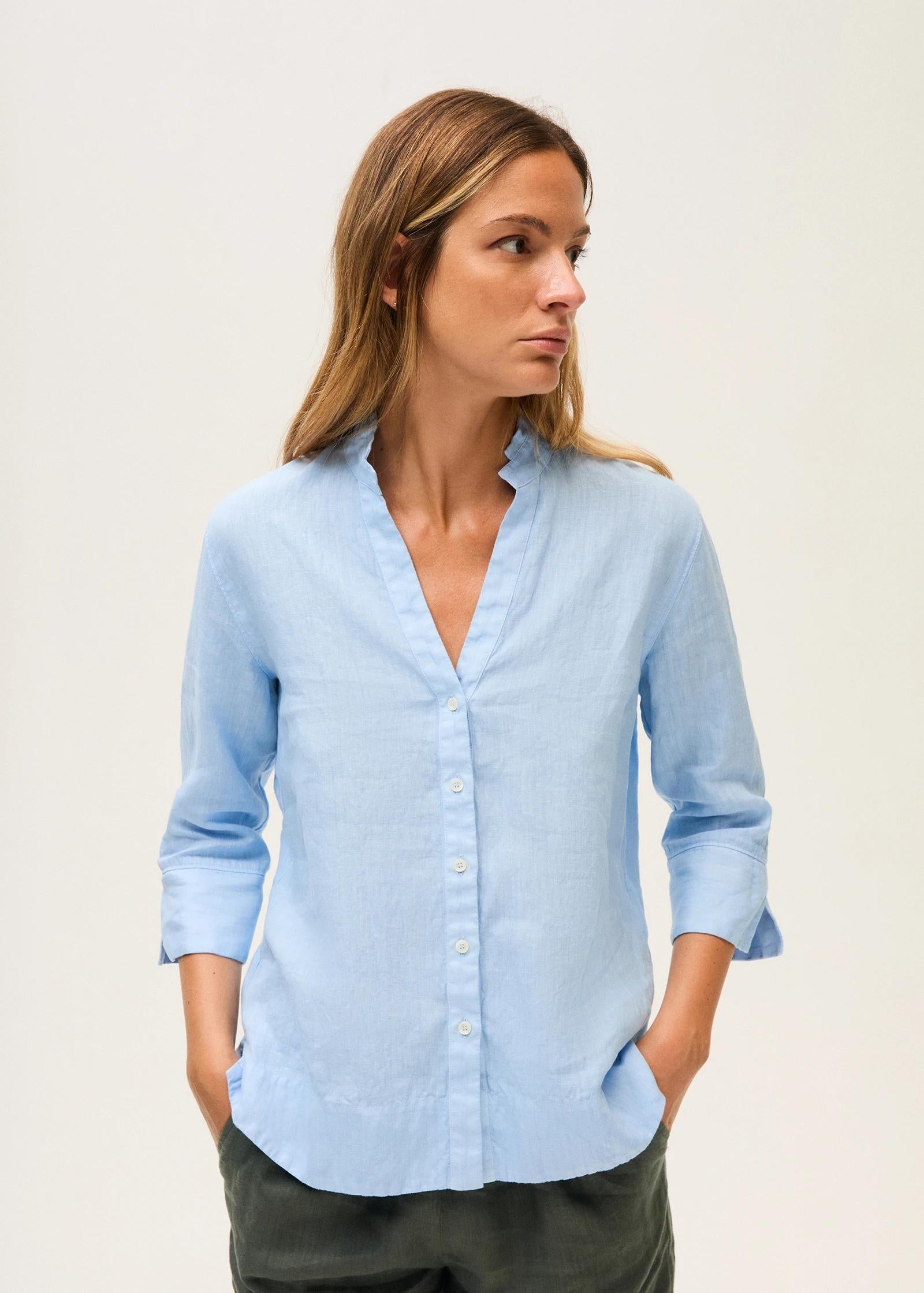 Camicia in lino N1893B 8000/706 ROSSO 35 