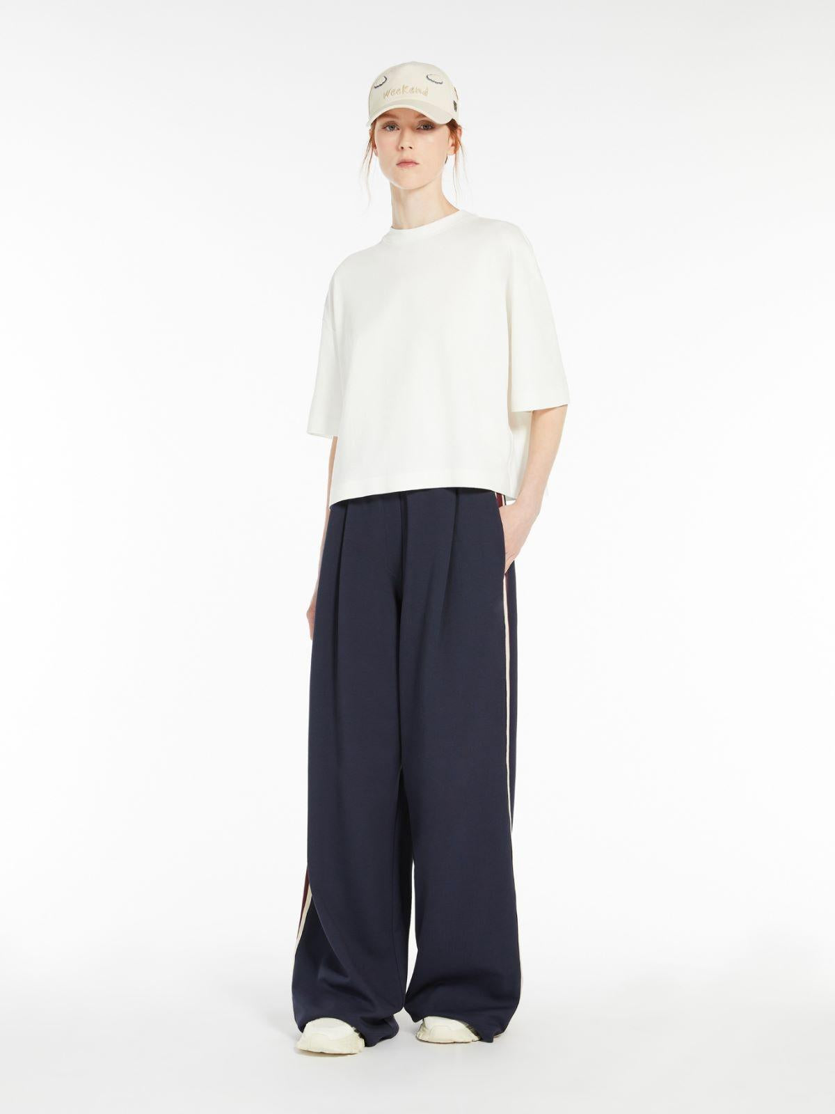 Pantalone donna ampio in jersey di cotone MARSALA 002 WEEKEND 