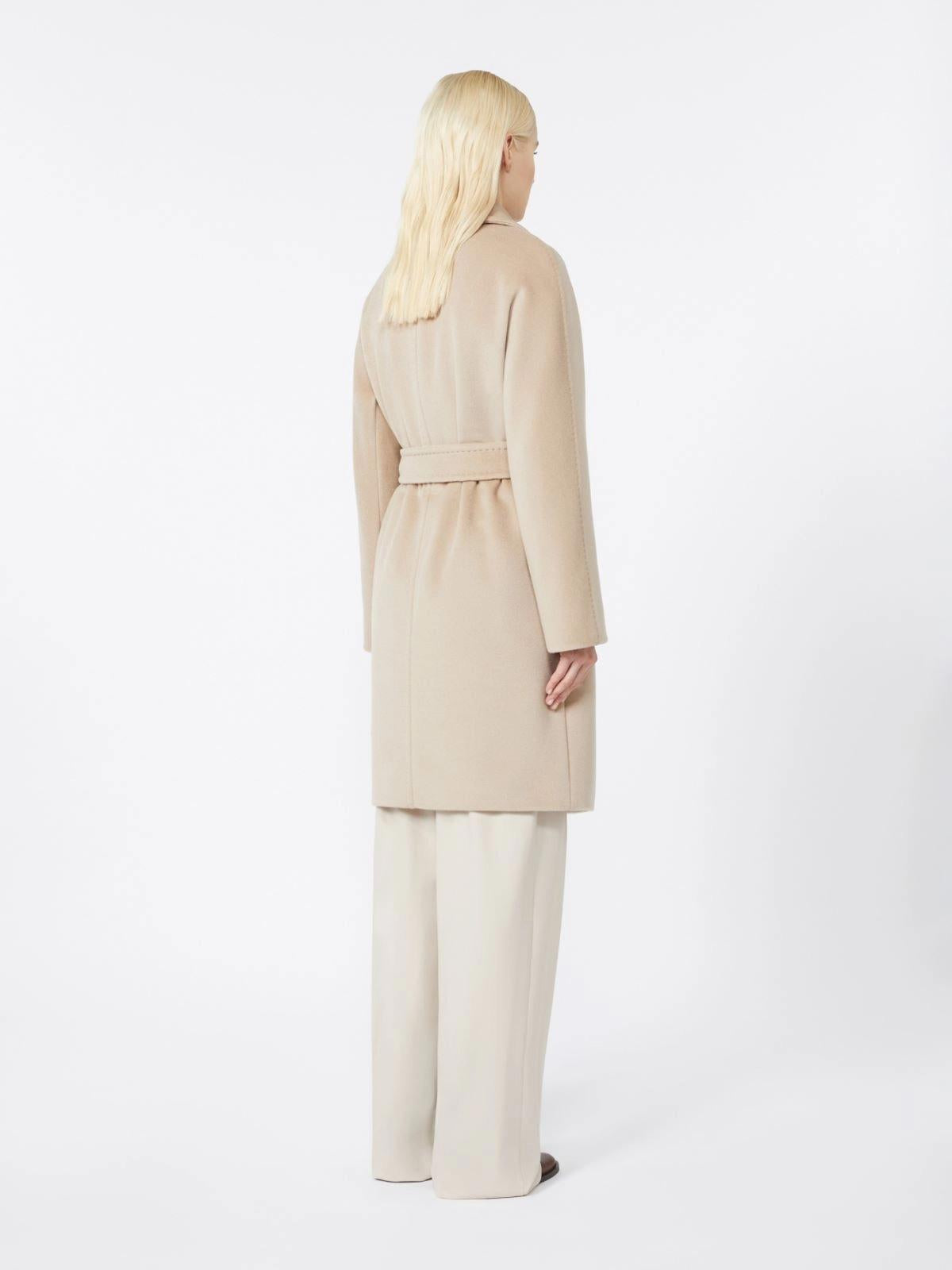 Cappotto a vestaglia in beaver di lana - Beige<BR/> SCIRE 020 MAX MARA STUDIO 