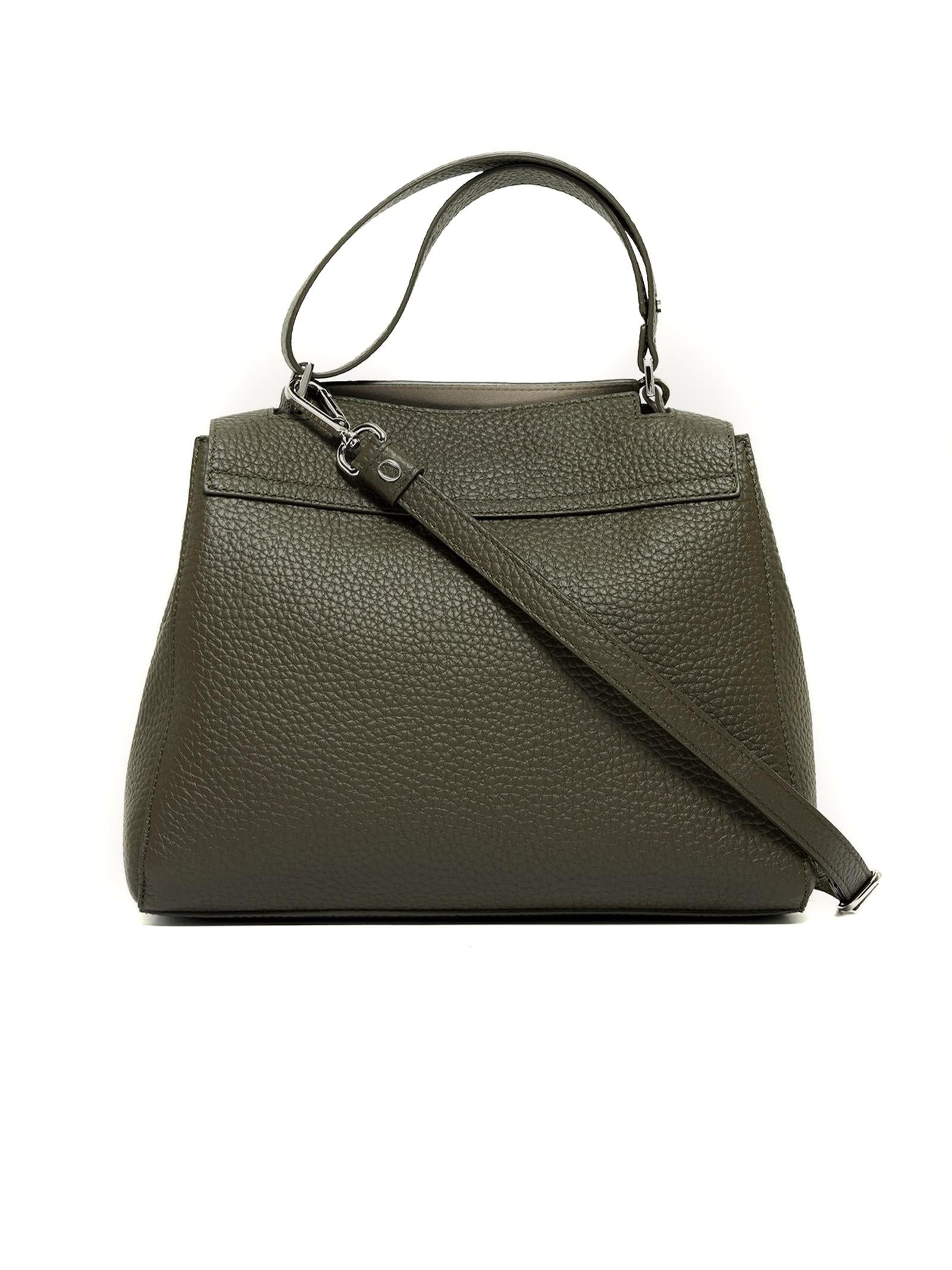 Borsa Sveva Soft Media a spalla in pelle verde<BR/> BT2006SOF BOSCO ORCIANI 